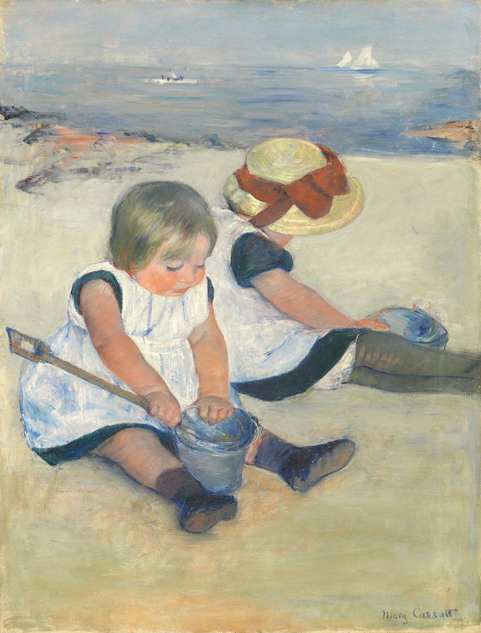 Barn som leker på stranden, 1884 av Mary Cassatt