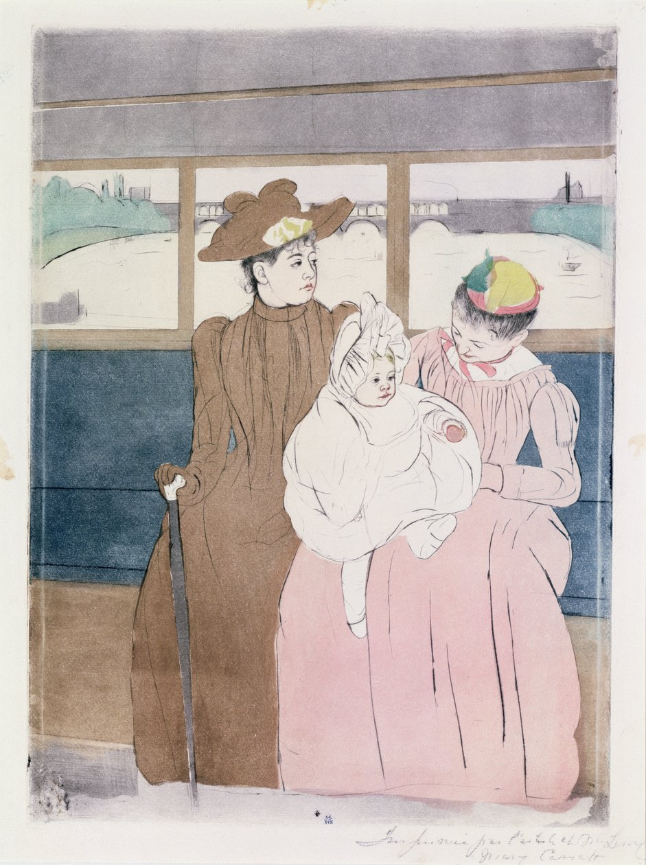 In the Omnibus (The Tramway) 1891 (tørrpunkt og myk bakken etsing) av Mary Cassatt
