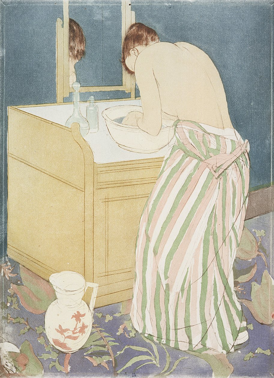 La Toilette, ca. 1891 (tørrpunkt og akvatint på papir) av Mary Cassatt