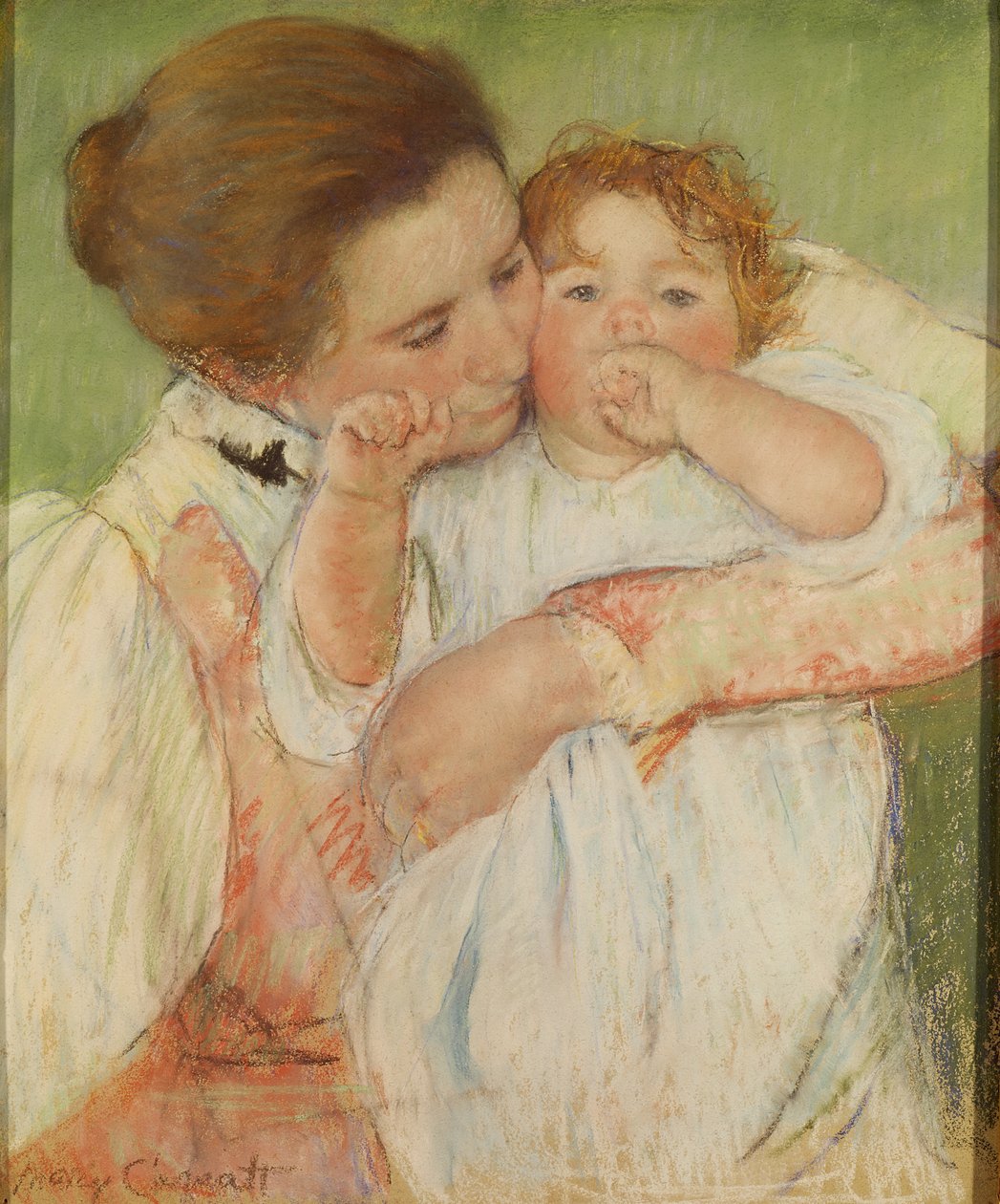 Mor og barn, 1897 (pastell på papir) av Mary Cassatt