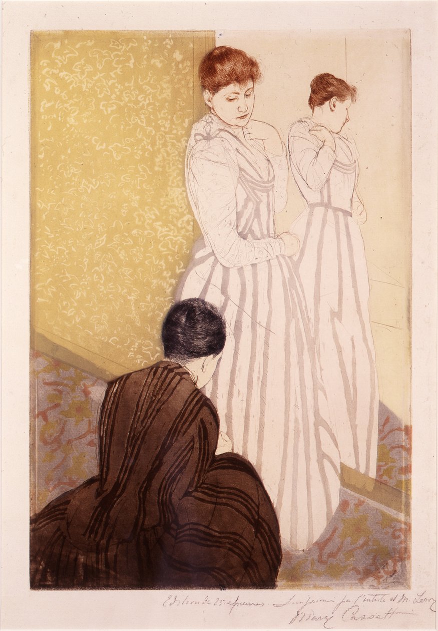 Beslaget (blekk og kull på papir) av Mary Cassatt