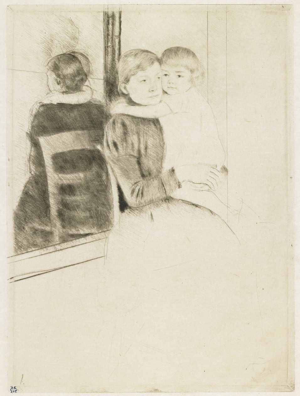 The Mirror, 1891 av Mary Cassatt