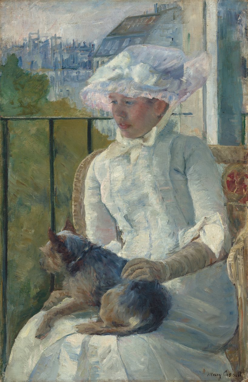 Ung jente ved et vindu, ca. 1883-84 av Mary Cassatt