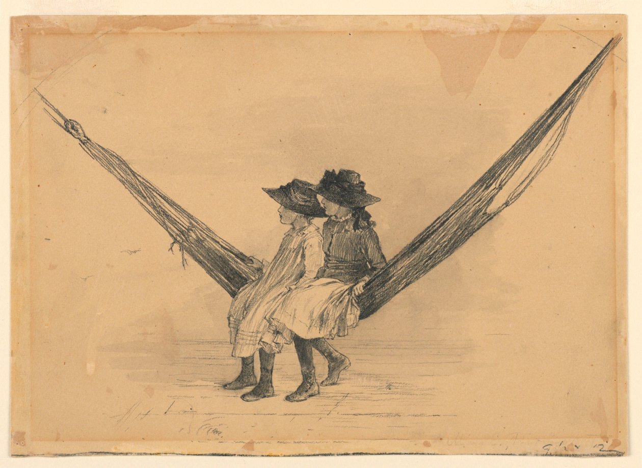Mary og Eleanor Hague i en hengekøye av Mary A. Hallock Foote
