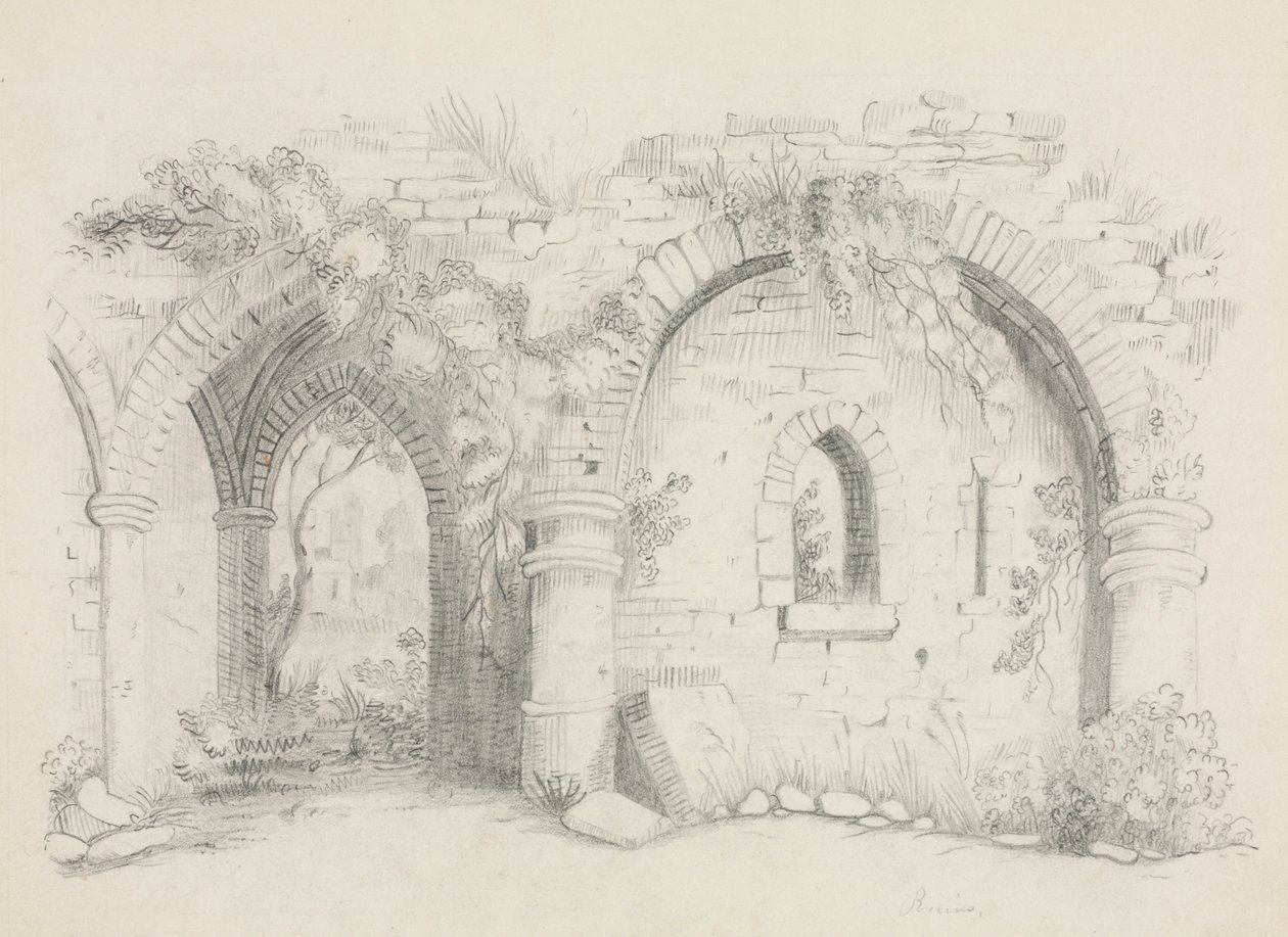 Ruiner, ca 1840. av Mary Altha Nims