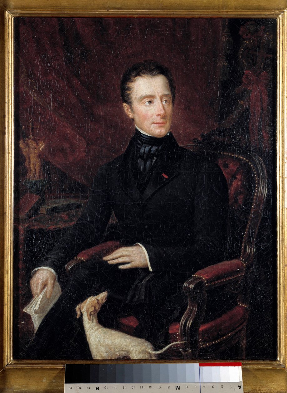 Portrett av den franske poeten Alphonse de Lamartine (1790-1869) Maleri av Marianne Lamartine (1800-tallet). Paris. Romantisk livsmuseum av Mary Ann Elisa Lamartine