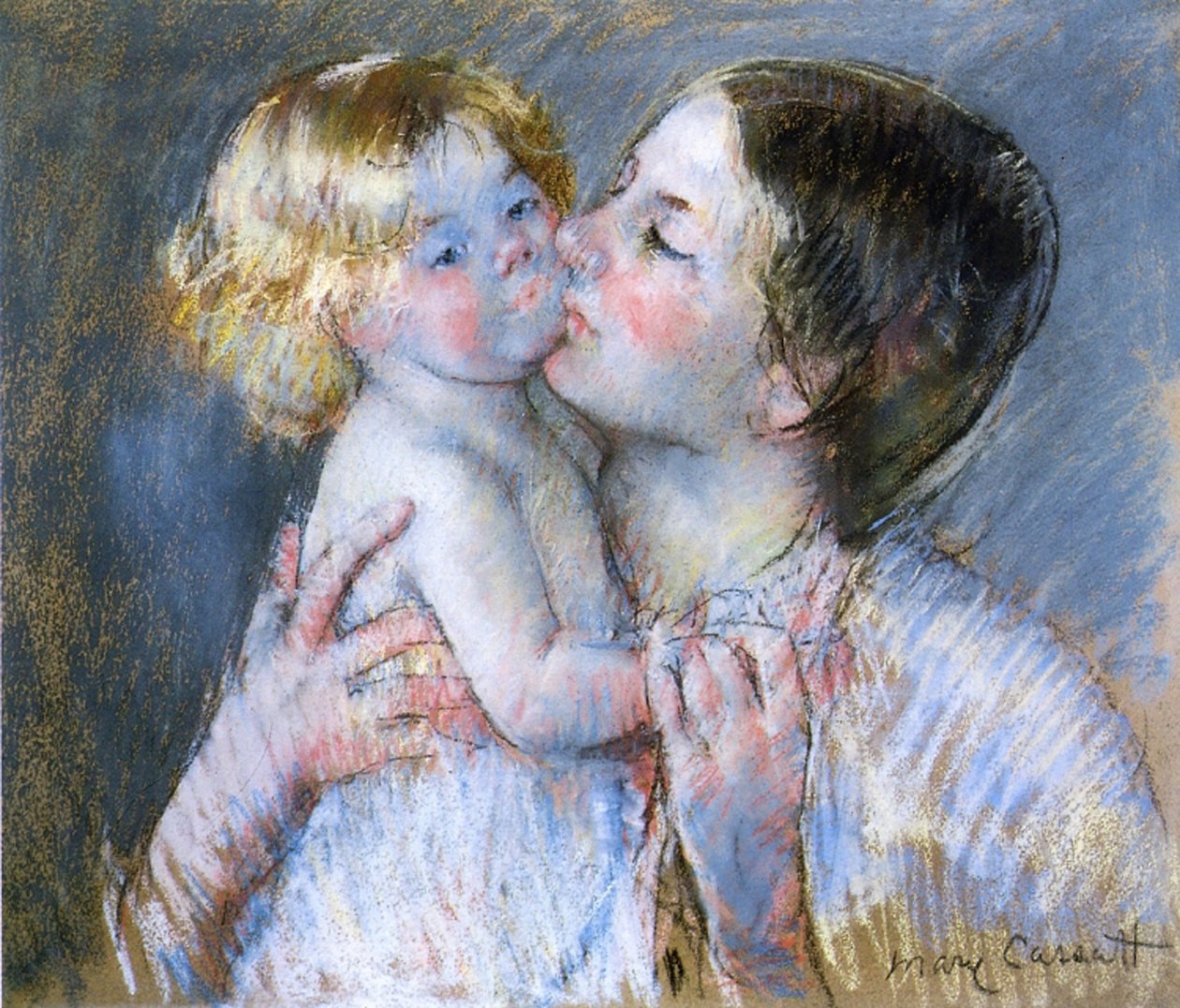 A Kiss for Baby Anne, 1897 (pastell på papir) av Mary Cassatt