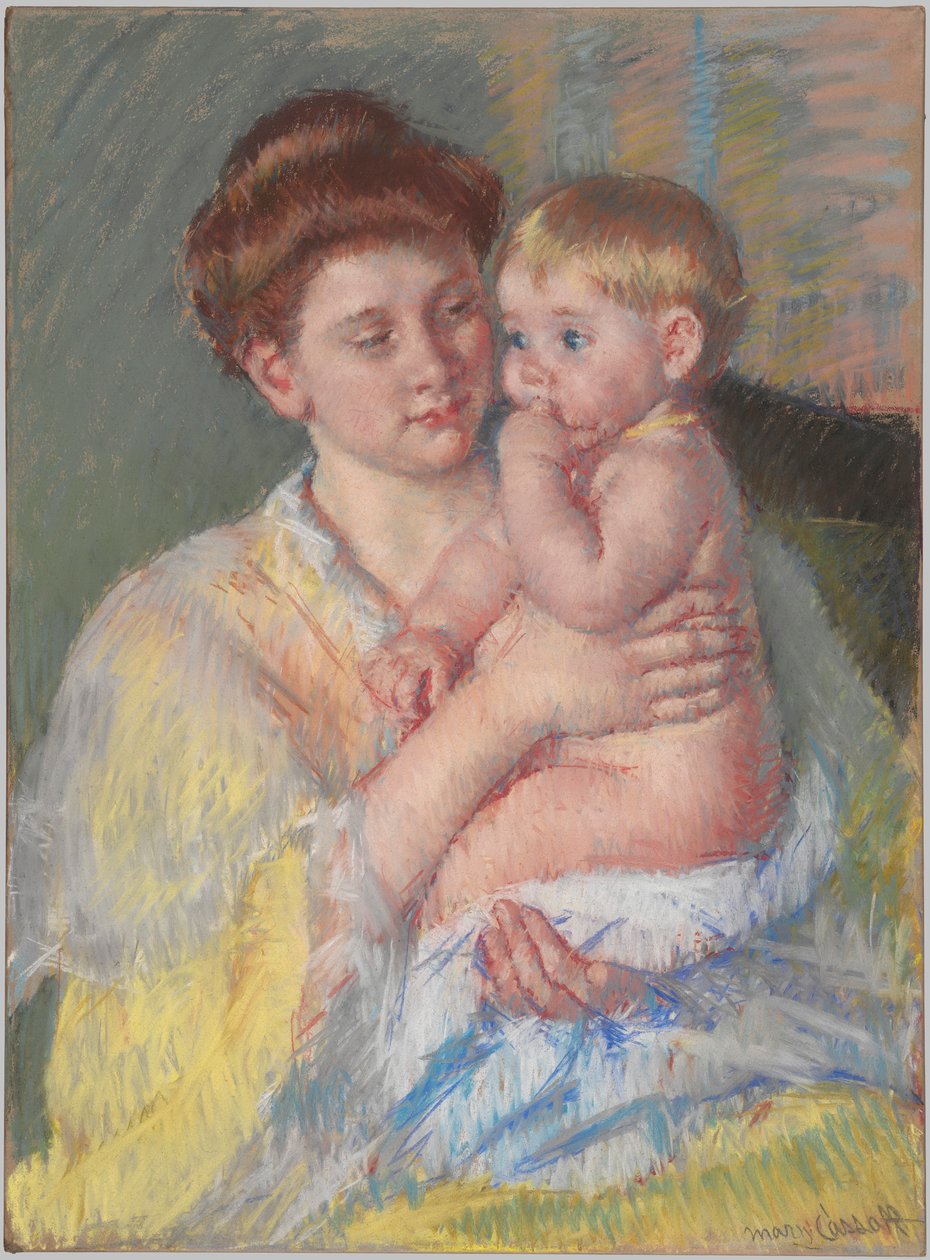 Baby John med pekefingeren i munnen av Mary Cassatt