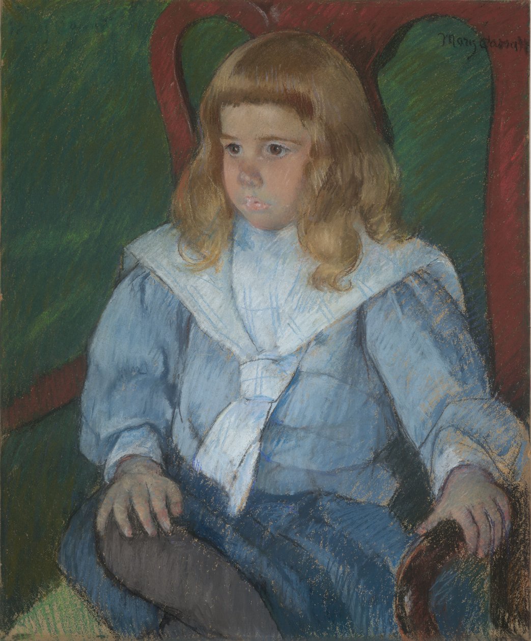 Gutt med gylne krøller av Mary Cassatt