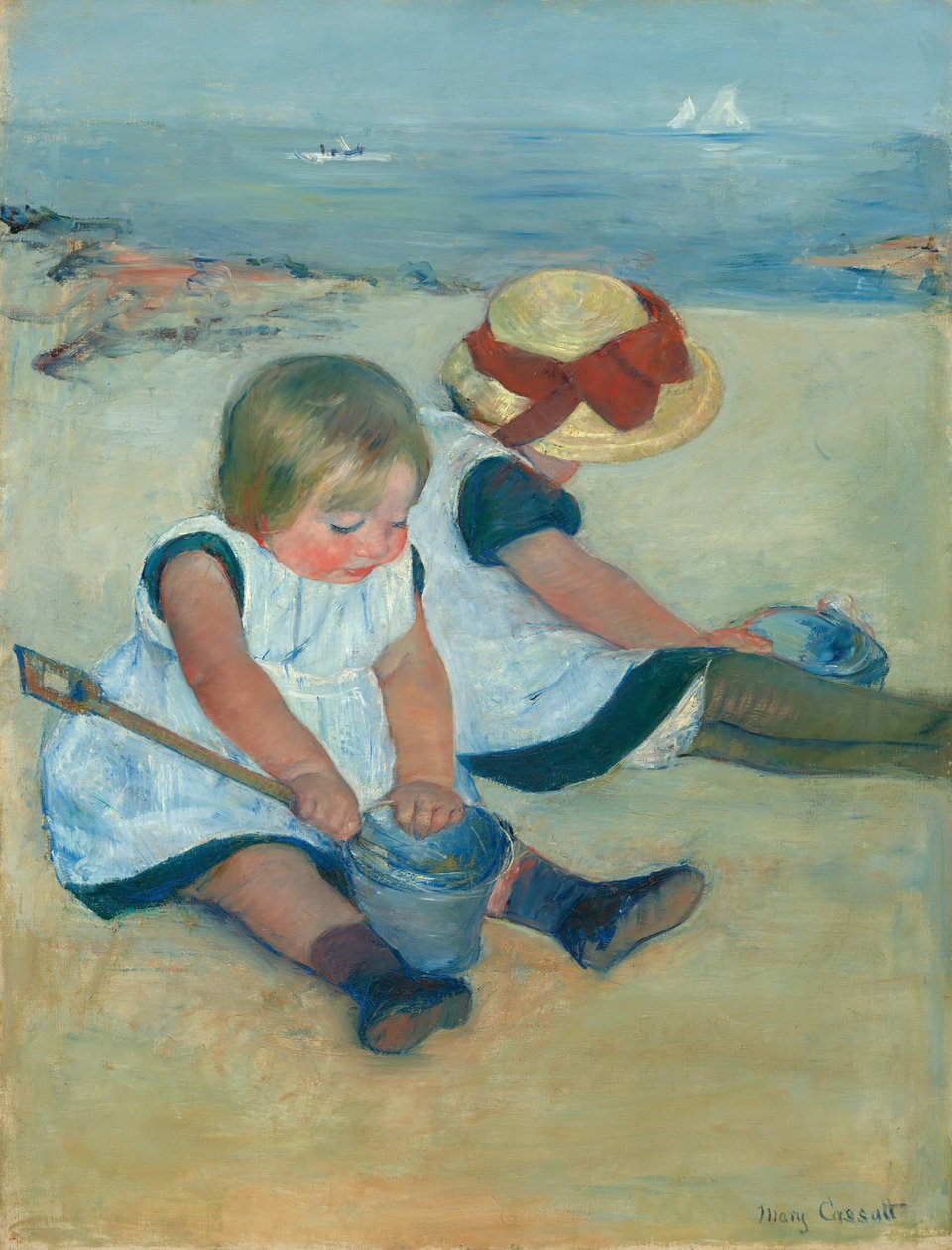 Barn som leker på stranden av Mary Cassatt