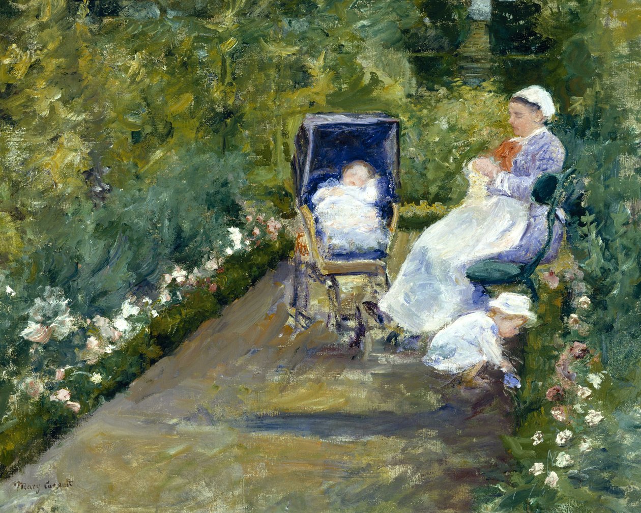 Barn i en hage (Barnepiken) av Mary Cassatt