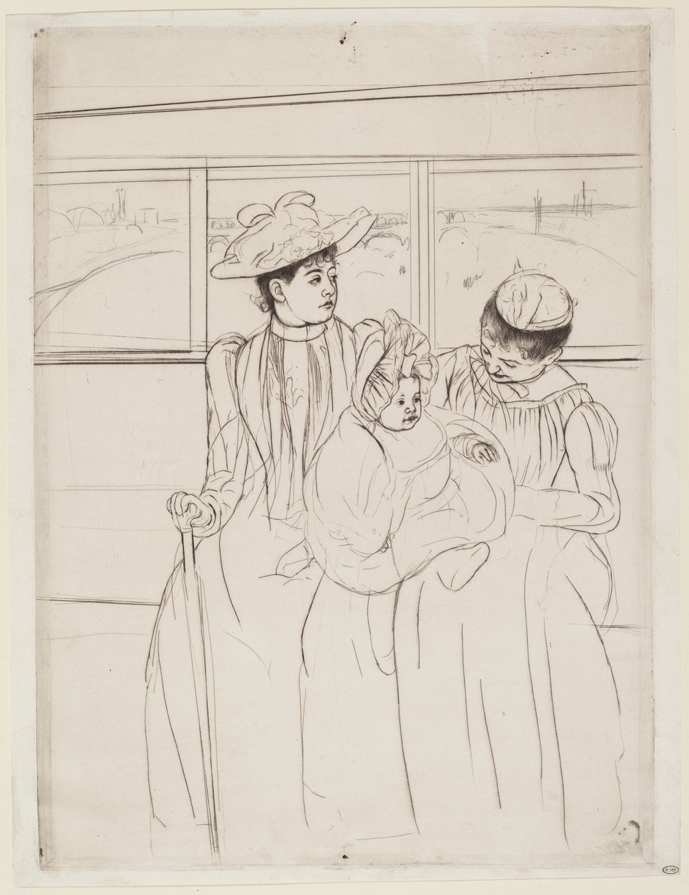 I Omnibus, 1890-1891. av Mary Cassatt