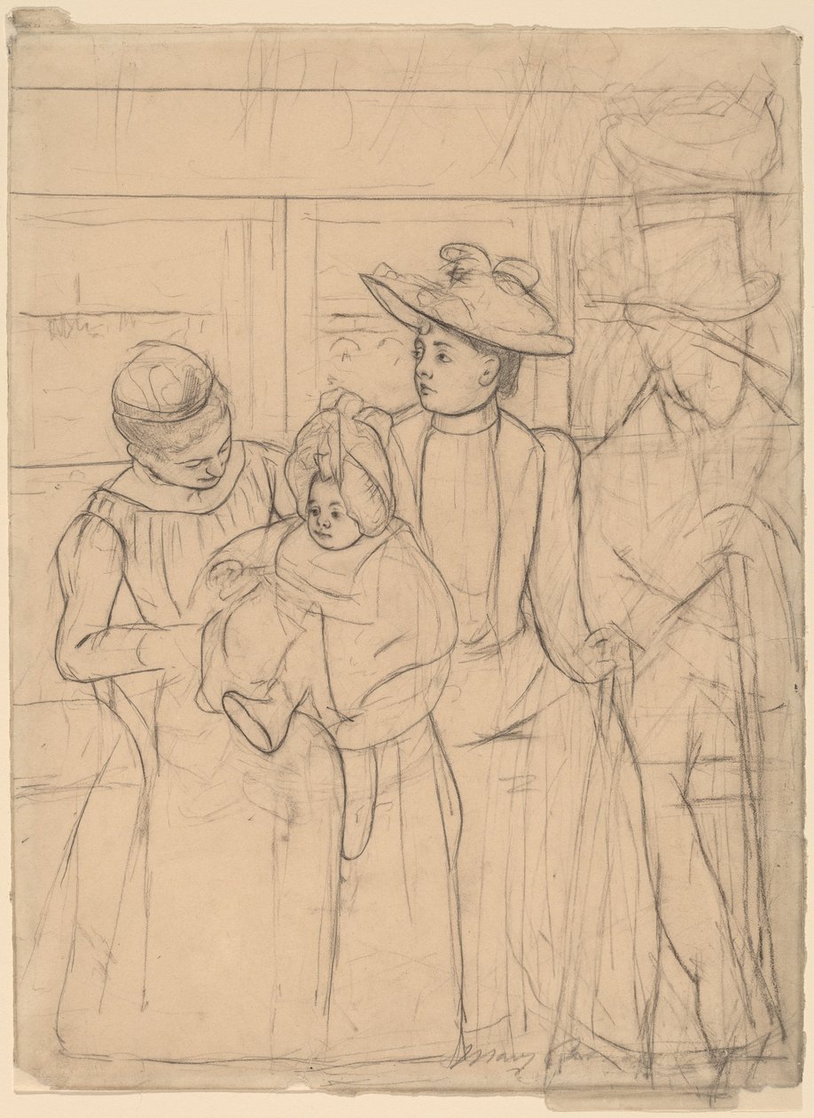 I Omnibus [høyre], ca. 1891 av Mary Cassatt