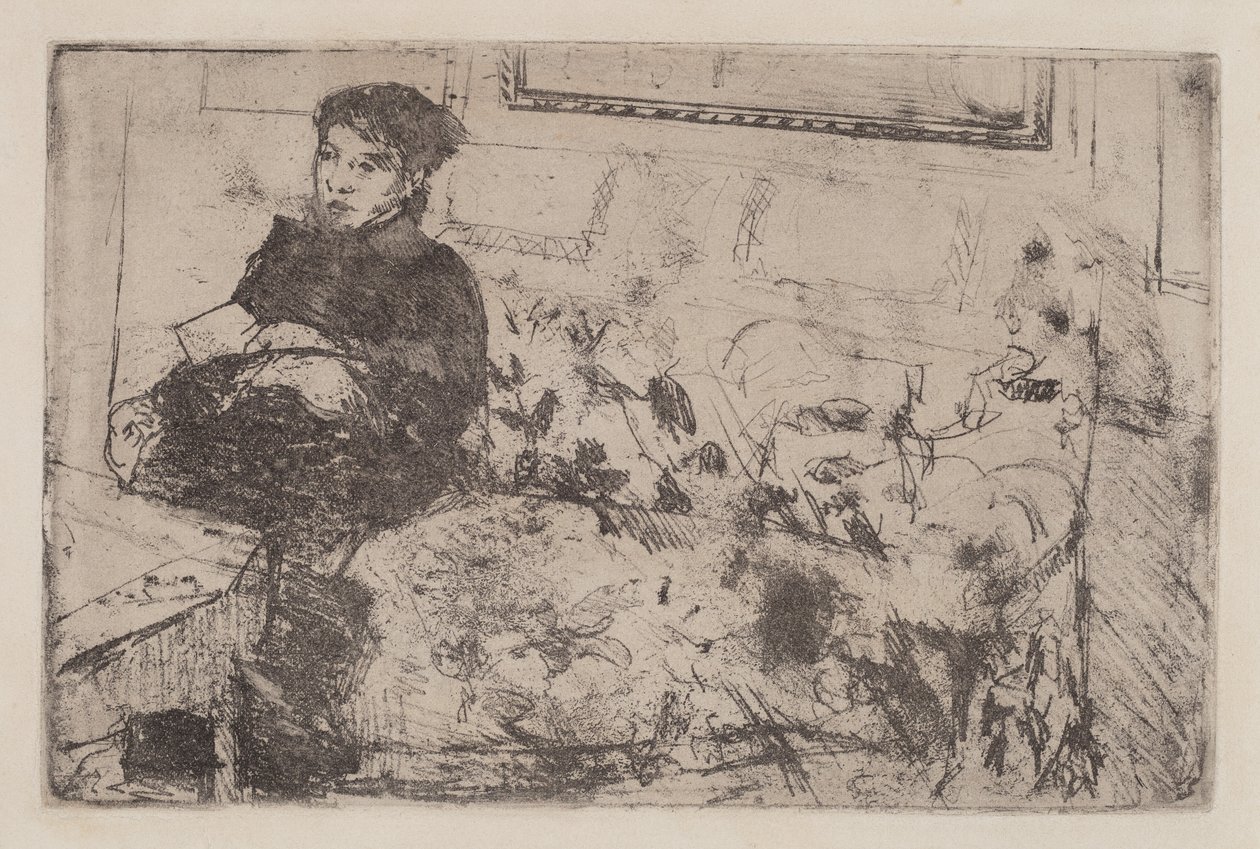 Interiør: På sofaen av Mary Cassatt