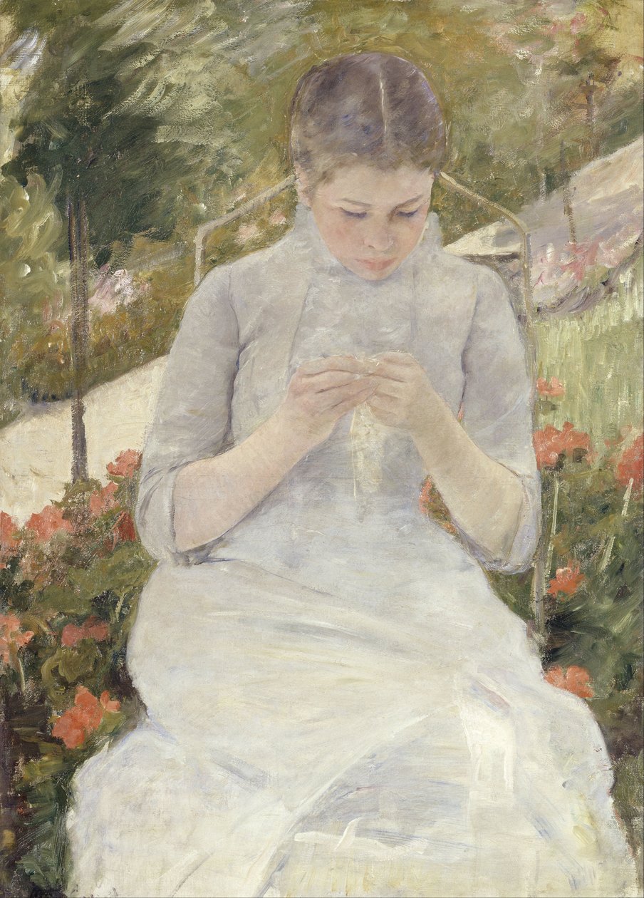 Ung jente i hagen av Mary Cassatt