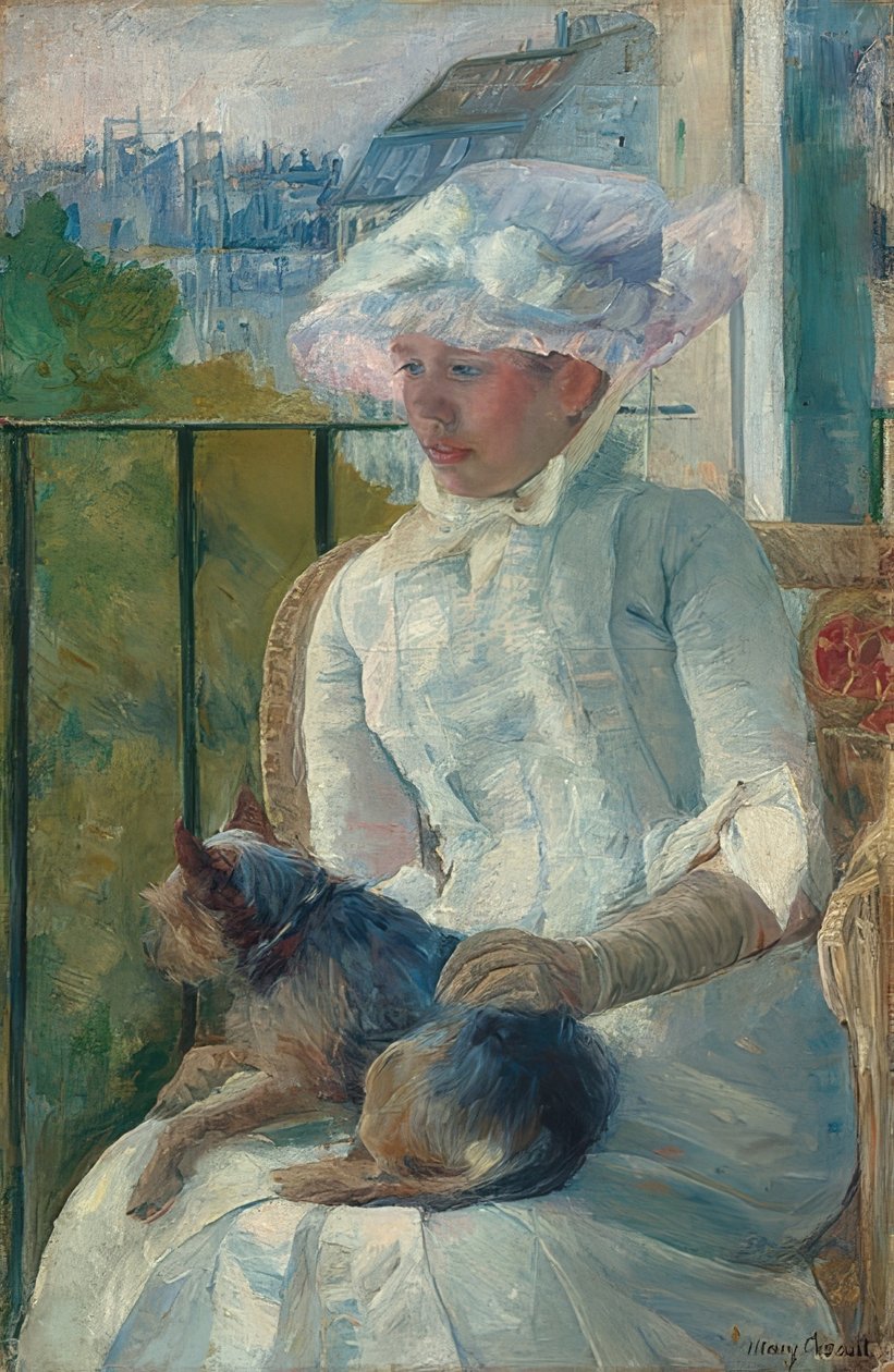 Ung jente ved vinduet. Rundt 1883-84 av Mary Cassatt
