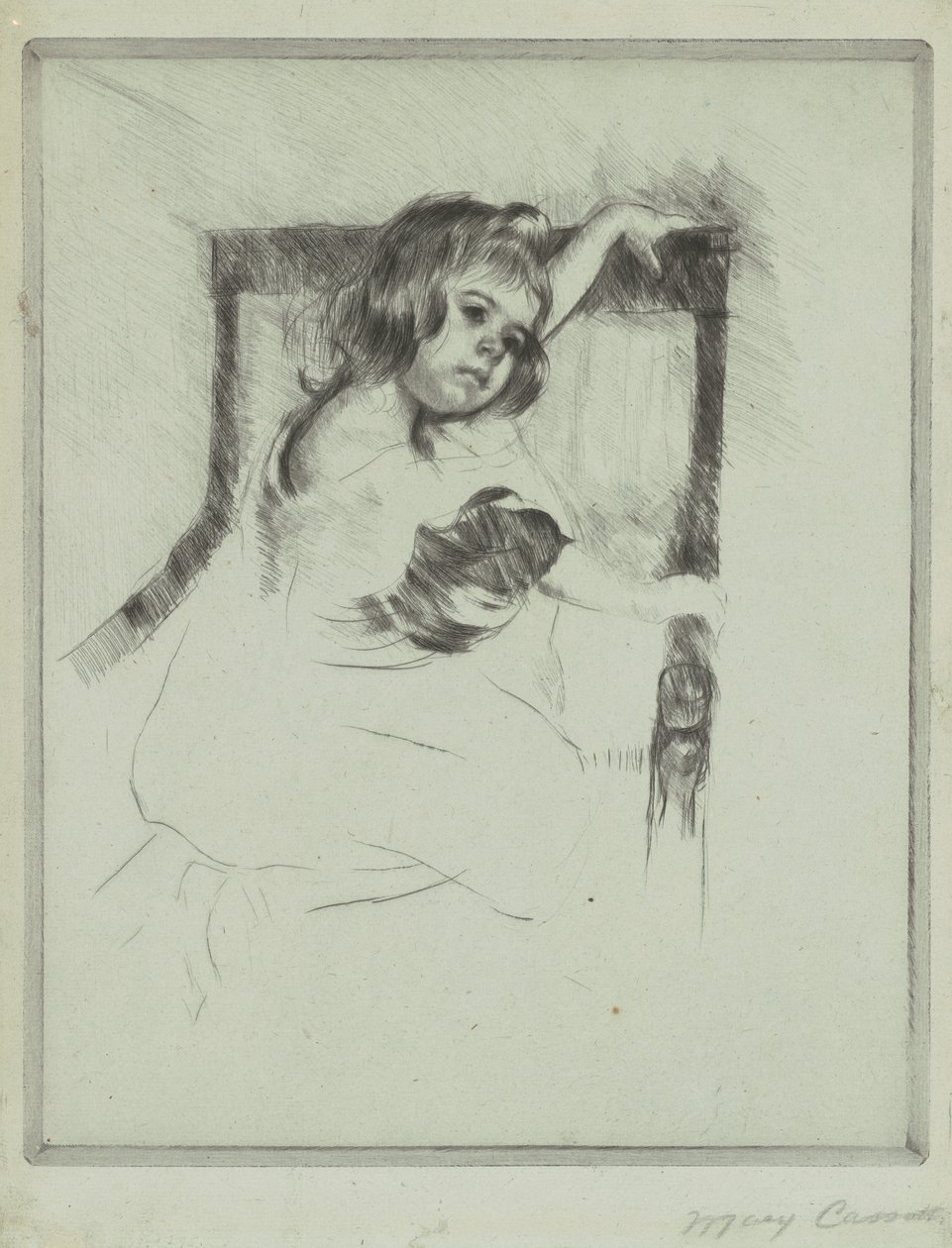 Knele i en lenestol av Mary Cassatt