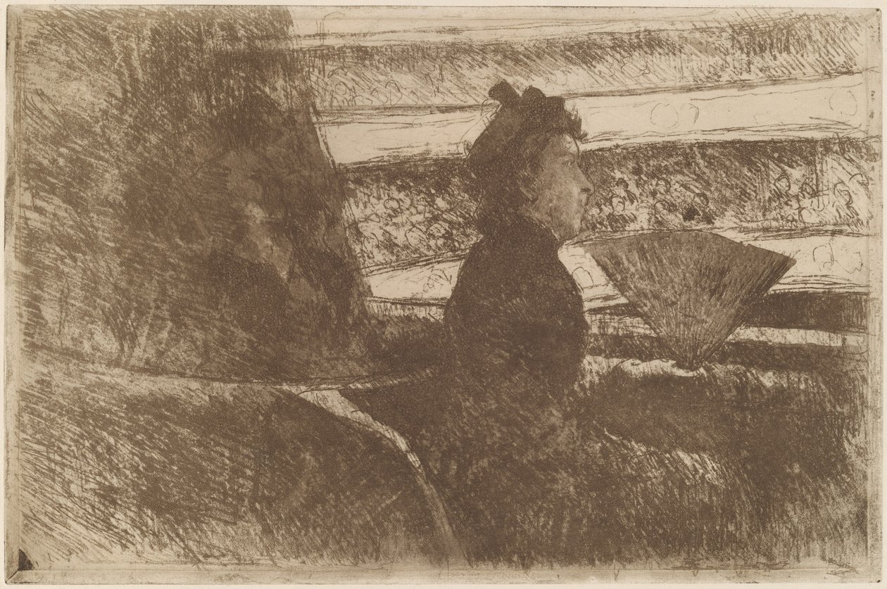 Dame i svart, i en Loge, mot høyre av Mary Cassatt