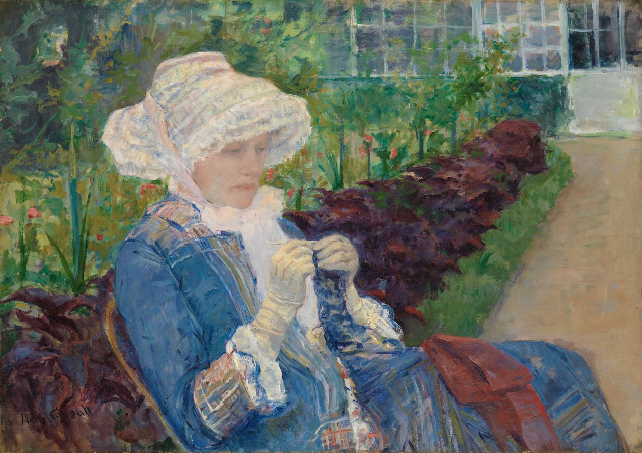 Lydia hekler i hagen på Marly, 1880 av Mary Cassatt
