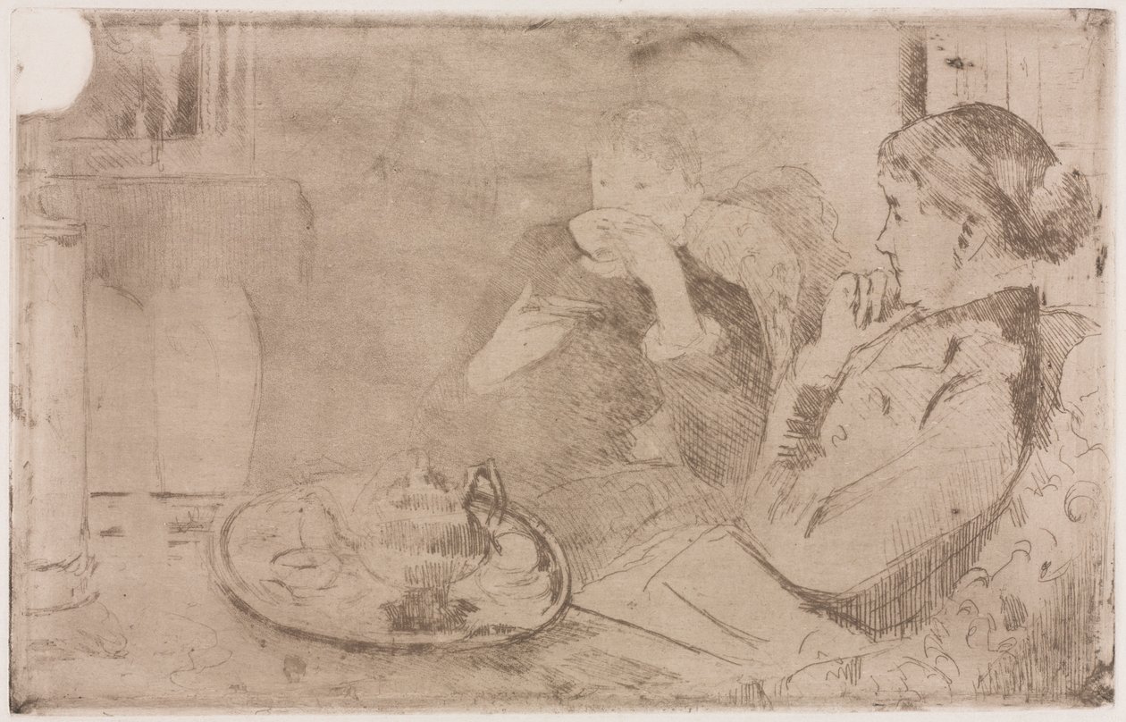 Lydia og hennes mor på Tea, ca. 1880. av Mary Cassatt