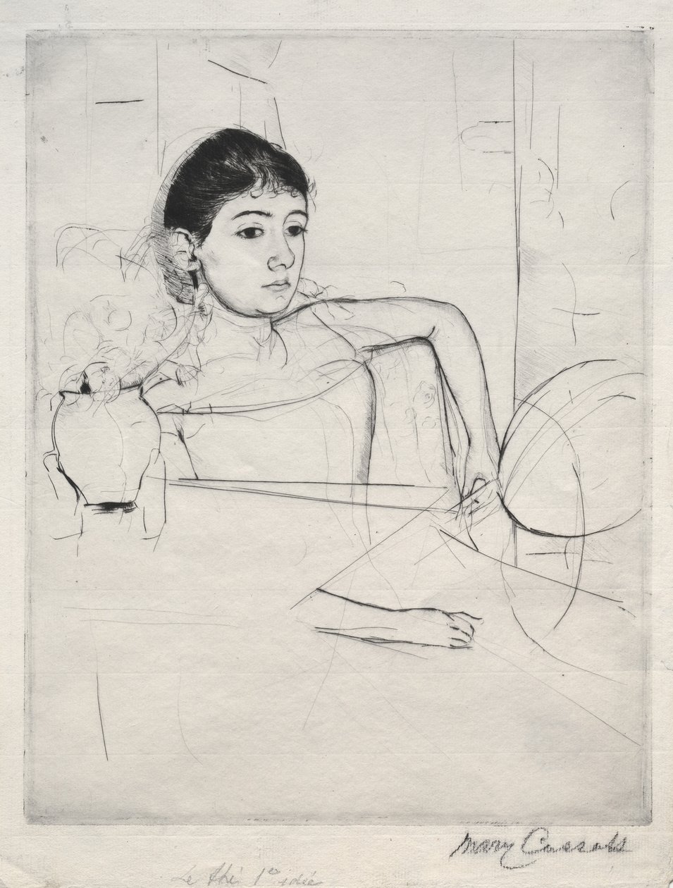 Mimi som brunette, 1889. av Mary Cassatt