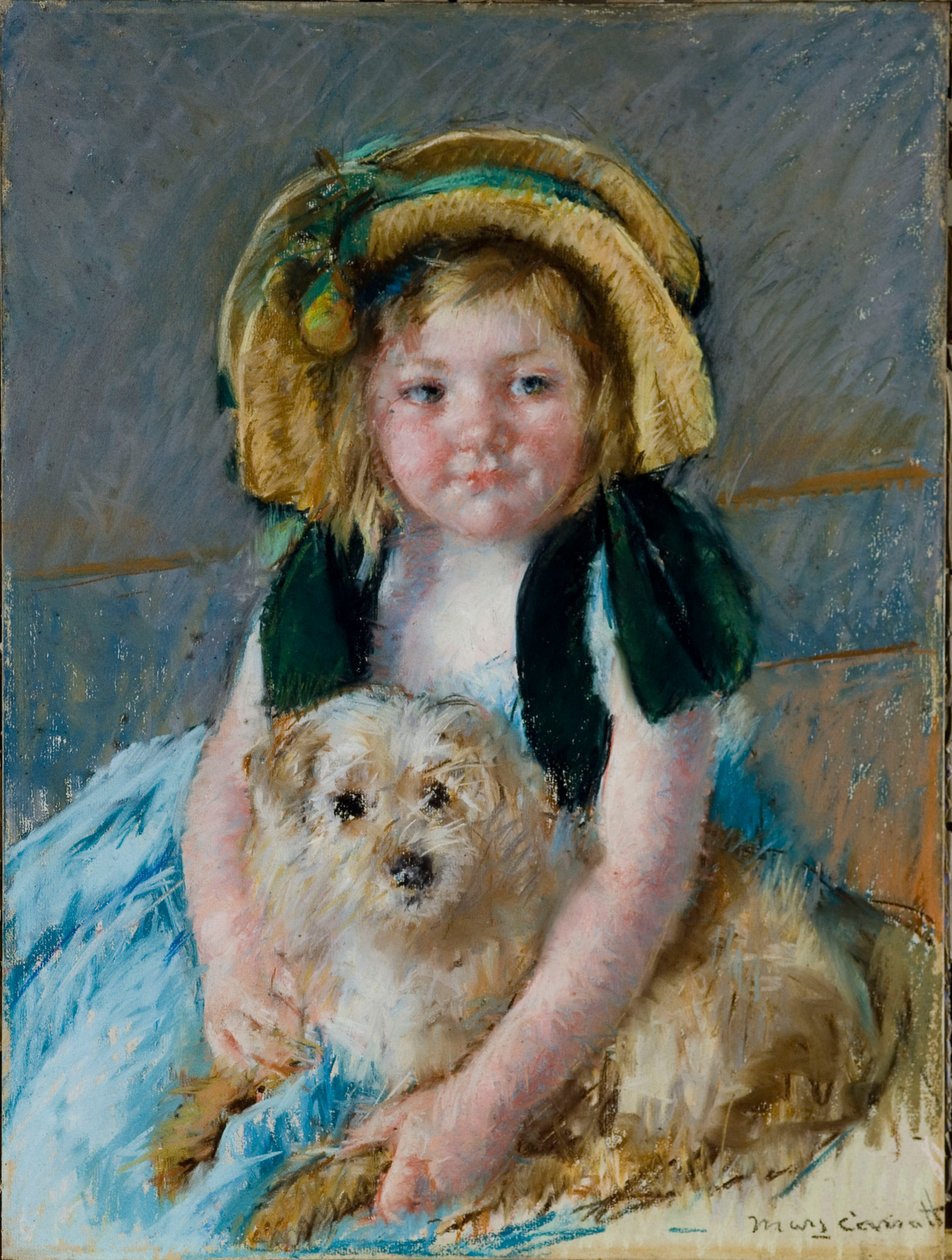 Sara med hunden sin av Mary Cassatt
