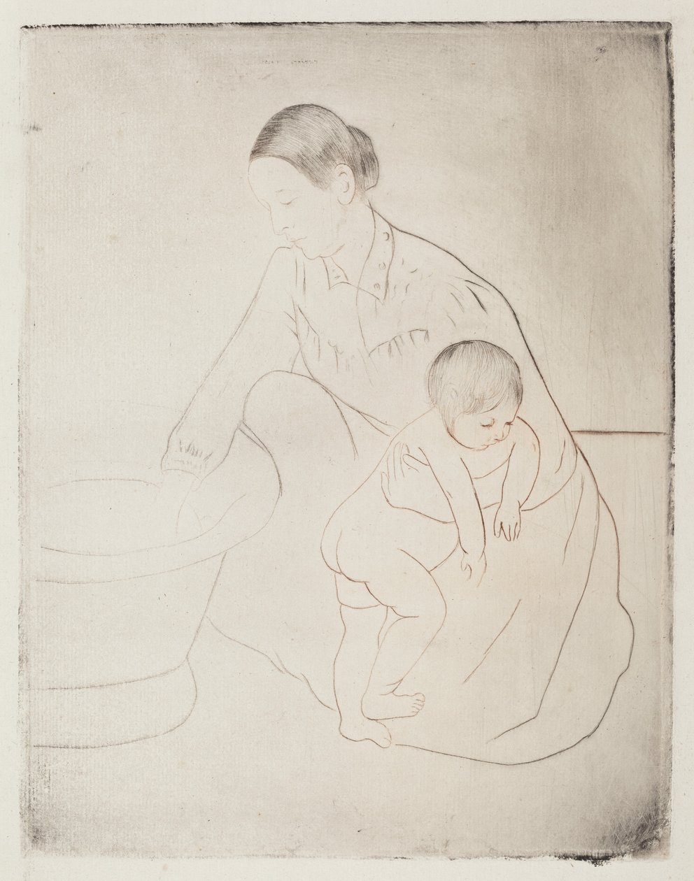 The Bath, 1890-1891. av Mary Cassatt