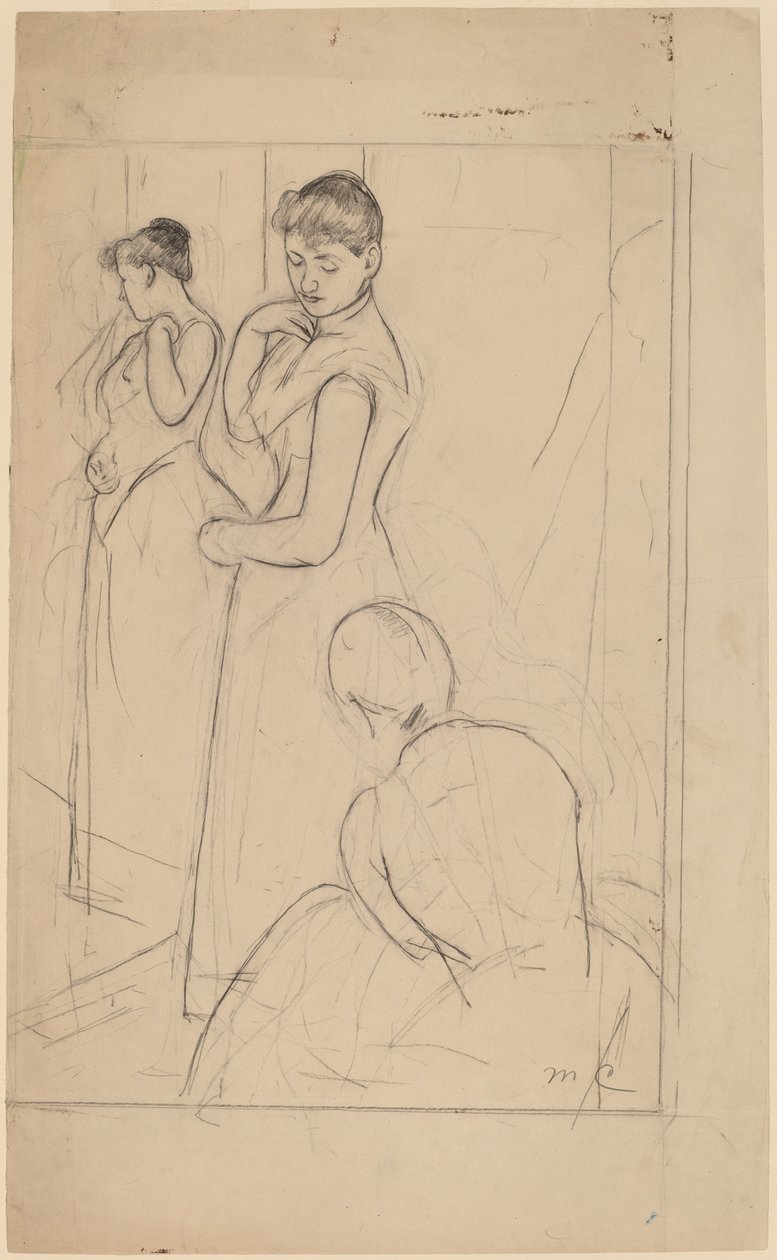 The Fitting [recto], 1890-1891. av Mary Cassatt