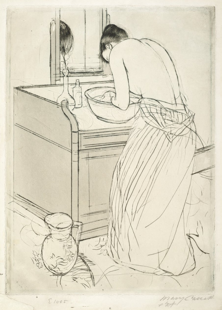 Kvinne som bader av Mary Cassatt