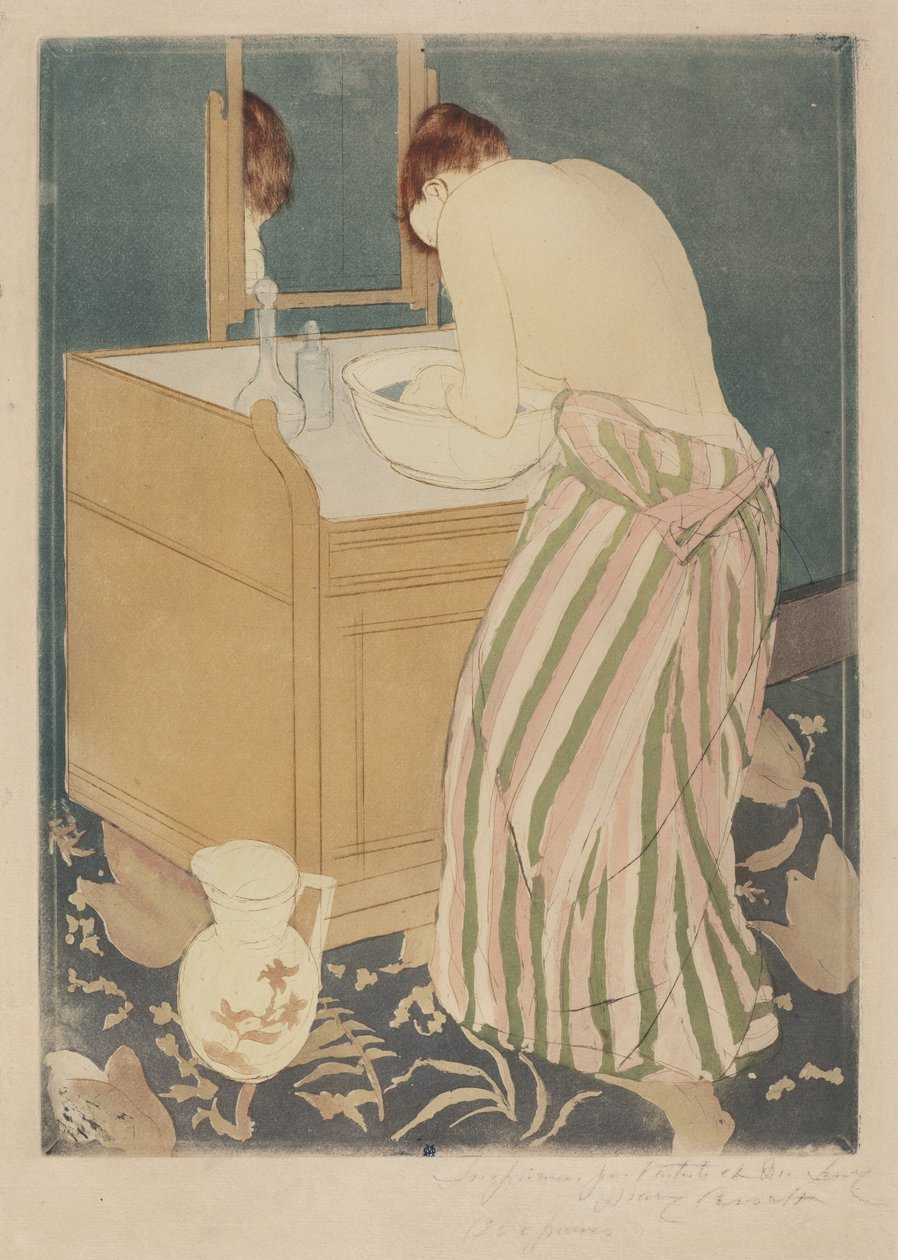 Kvinne som bader av Mary Cassatt