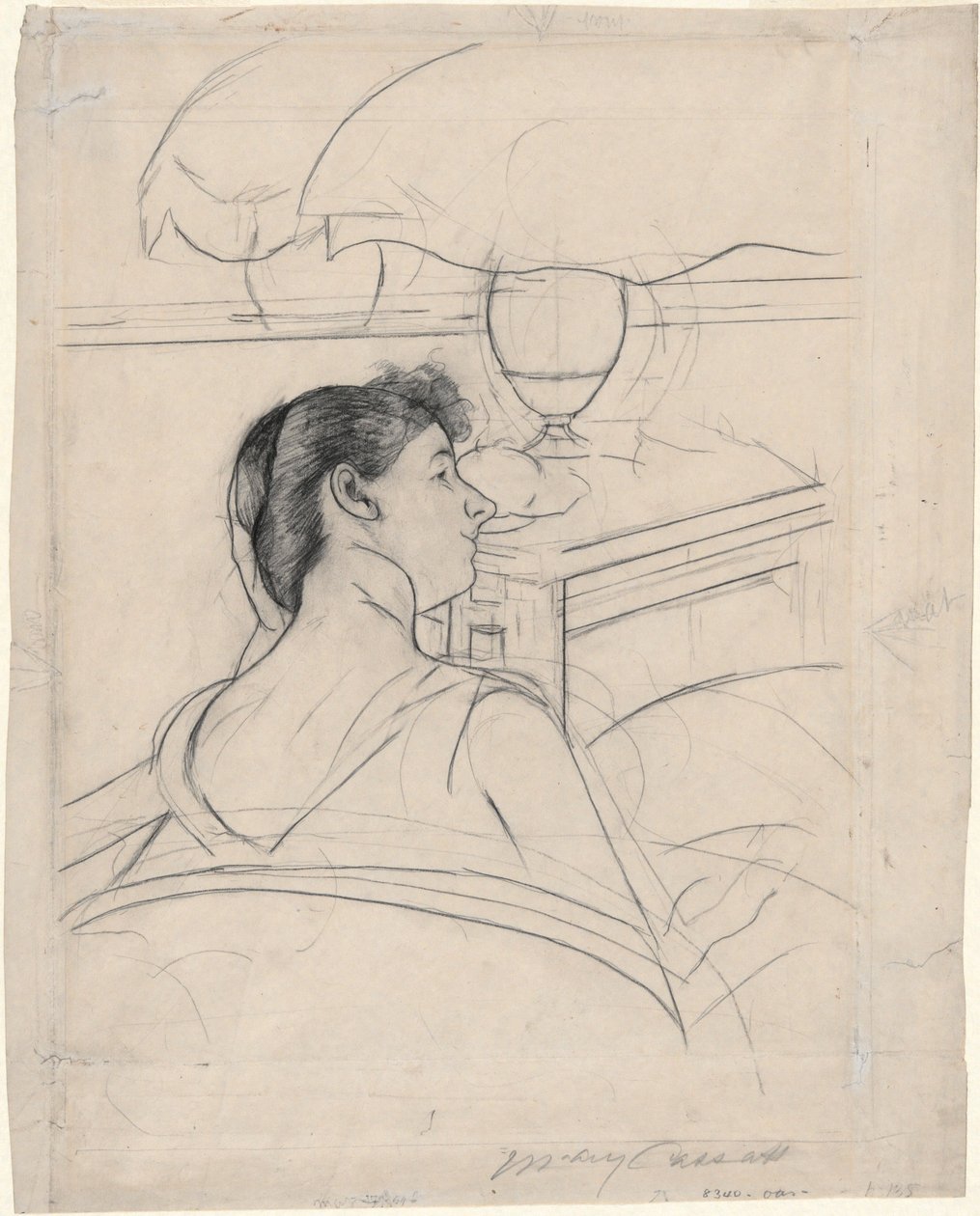 Kvinne og lampe av Mary Cassatt