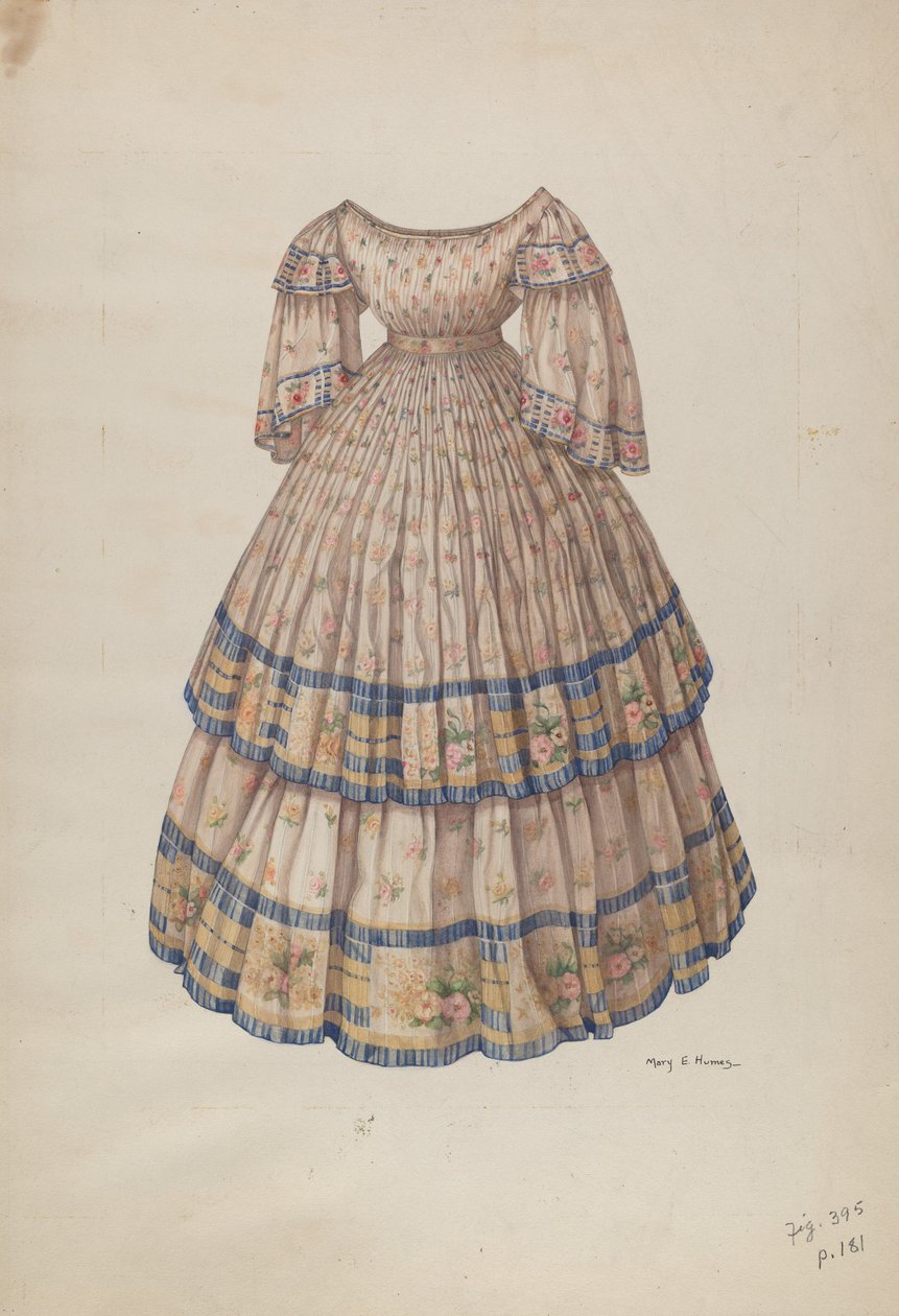 Kjole med bøyleskjørt, 19351942. av Mary E Humes