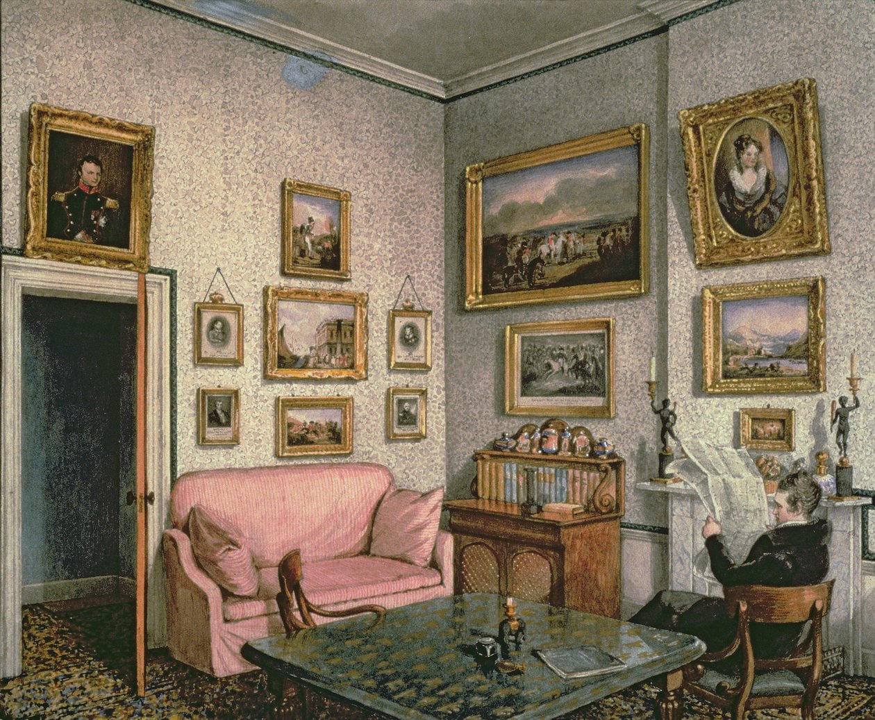 Oberst Norcliffes studie ved Langton Hall, ca. 1837 av Mary Ellen Best