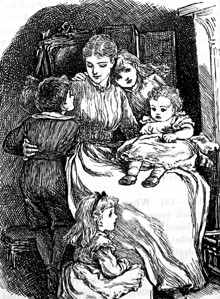 En mor som koser barna sine av Mary Ellen Edwards