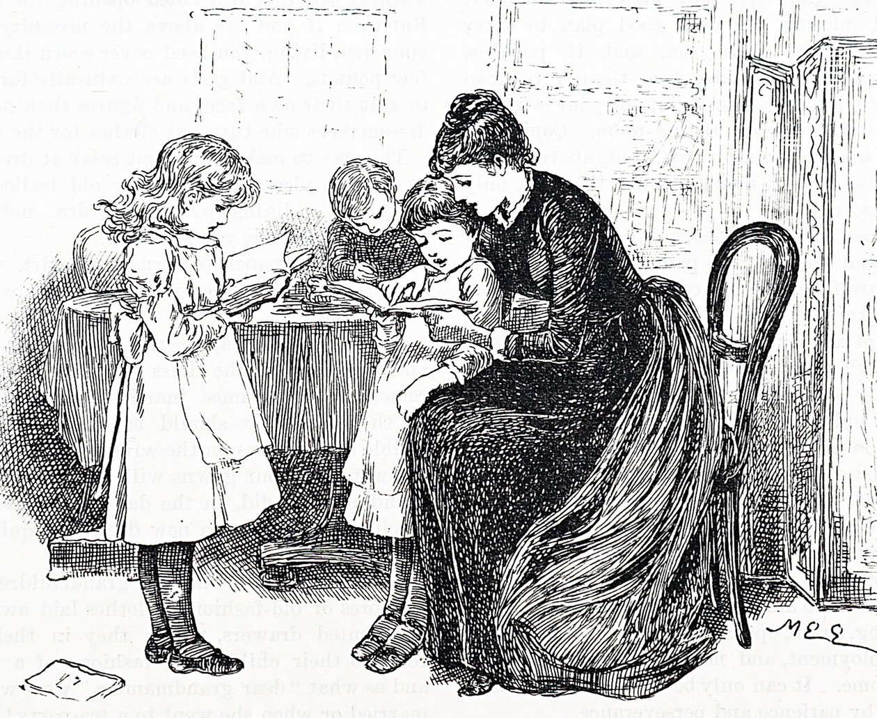 Barn blir lest for av sin mor av Mary Ellen Edwards