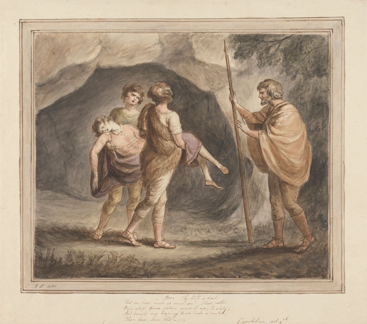 Arviragus, Bearing Imogen as Dead in his Arms, 'Cymbeline', Act IV, Scene II av Mary Hoare