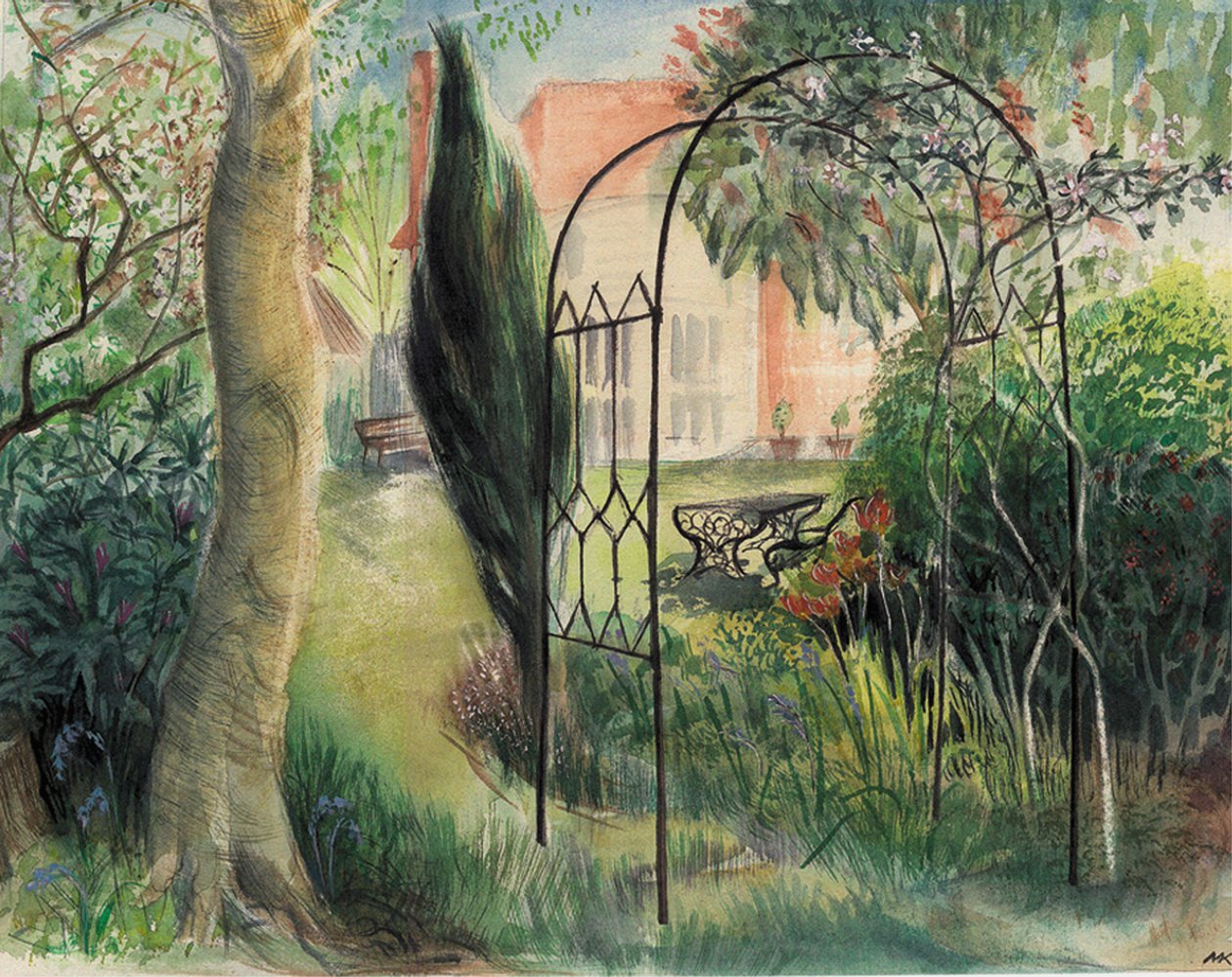 Garden, Harrow, 2003 (akvarell) av Mary Kuper