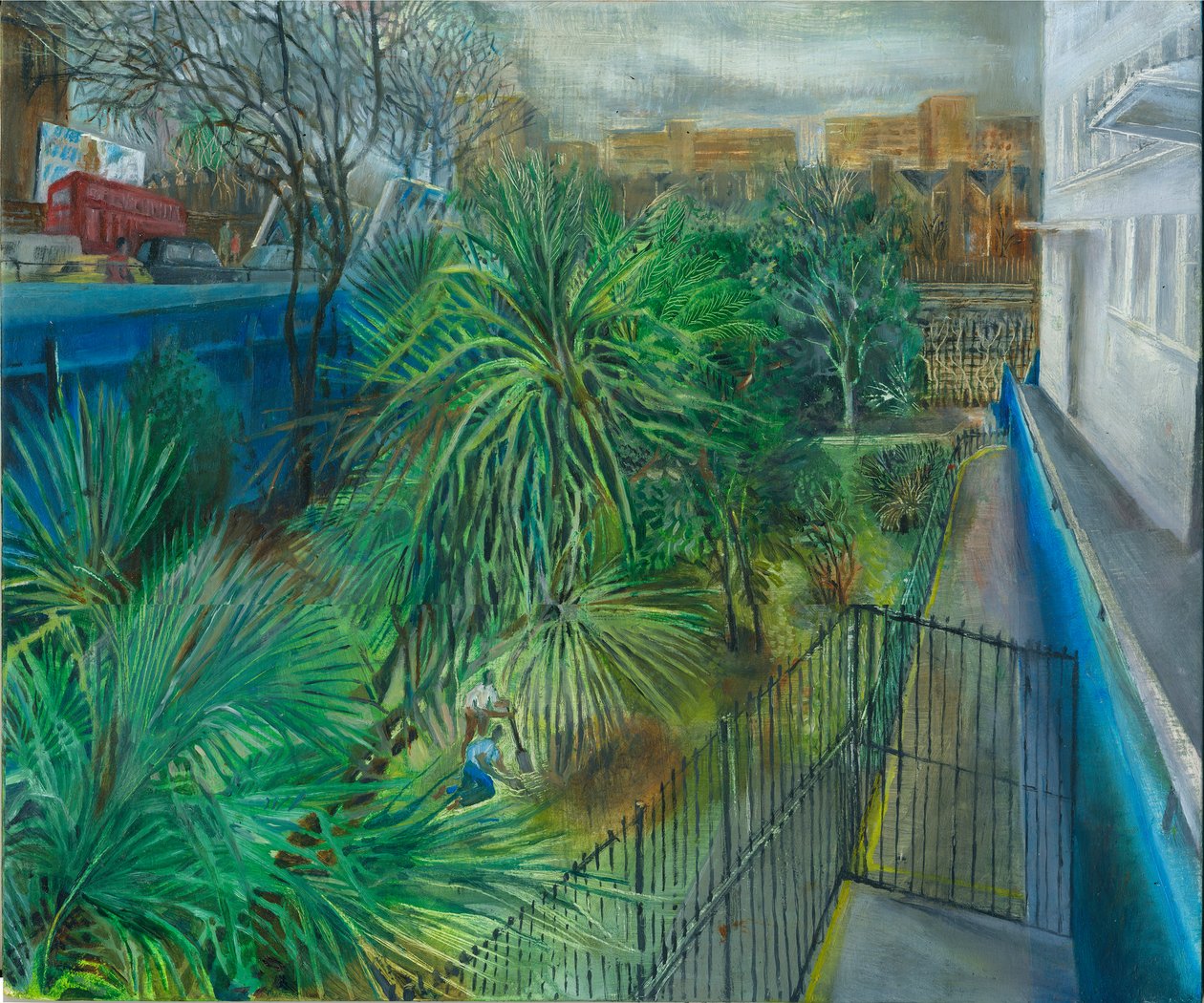 Ladbroke Grove lockdown: 2, Kensal House, 2020 (olje om bord) av Mary Kuper