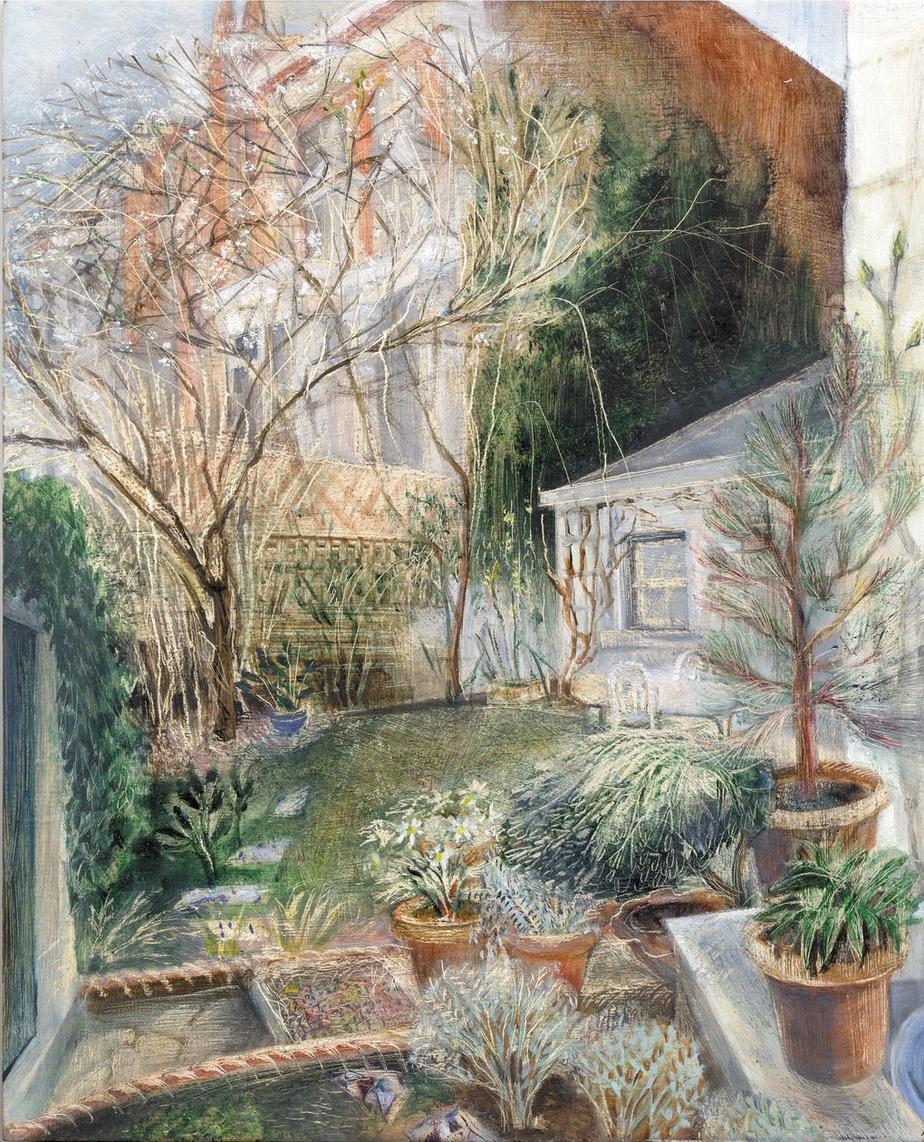 London Garden, 2002 (olje om bord) av Mary Kuper