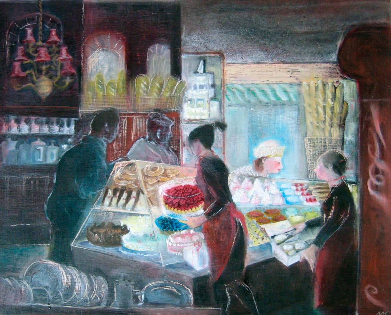 Maison Pechon, Queensway, 2005 (olje om bord) av Mary Kuper