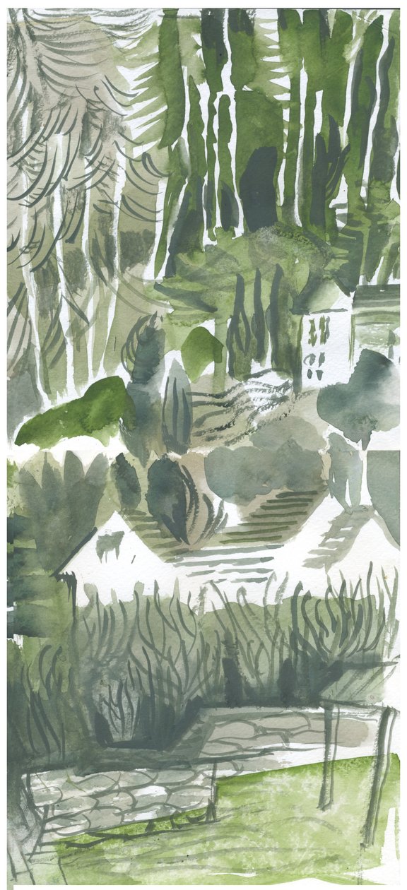 Somerset Valley, 2019 (akvarell) av Mary Kuper