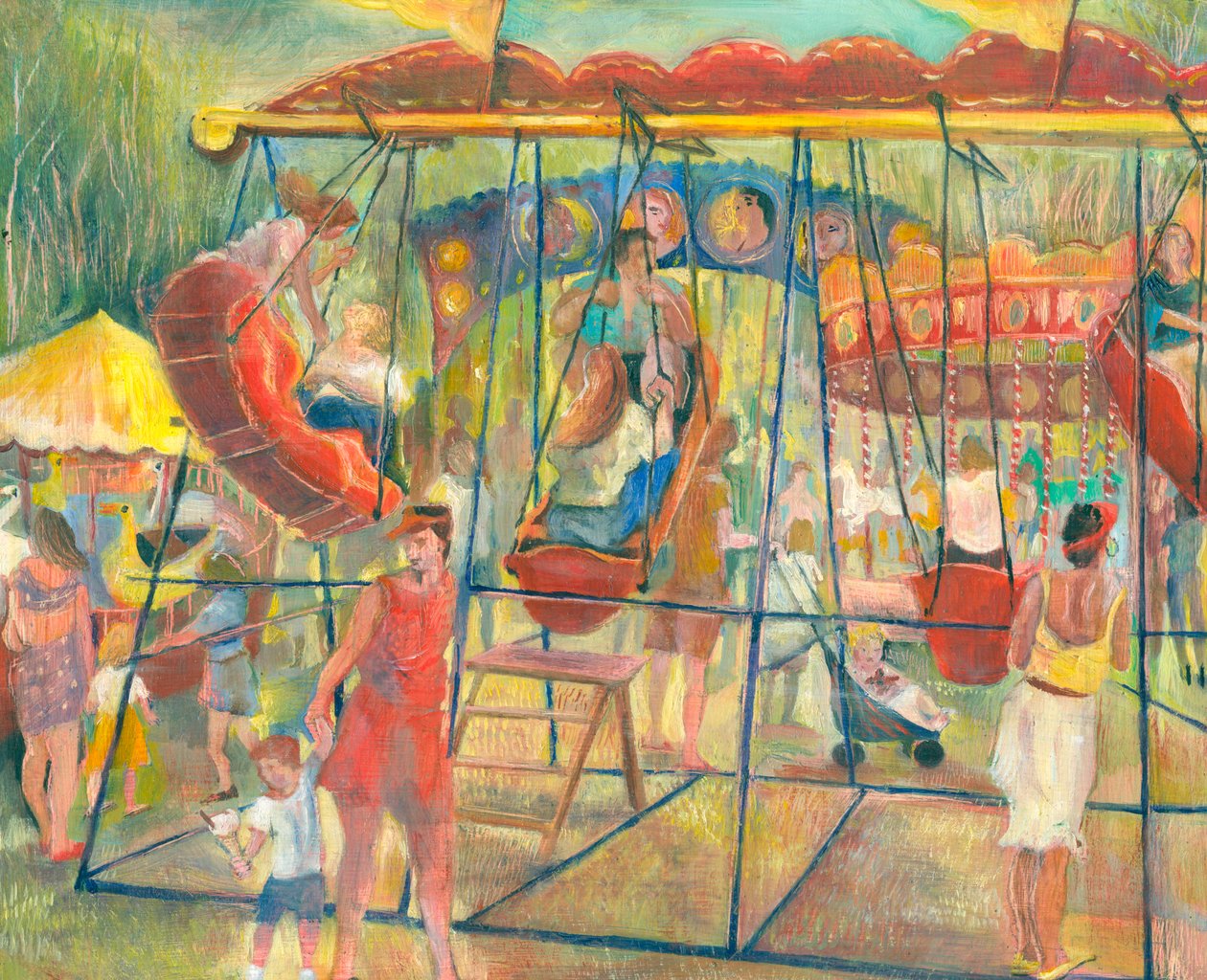 Svingbåter, 2006 (olje om bord) av Mary Kuper