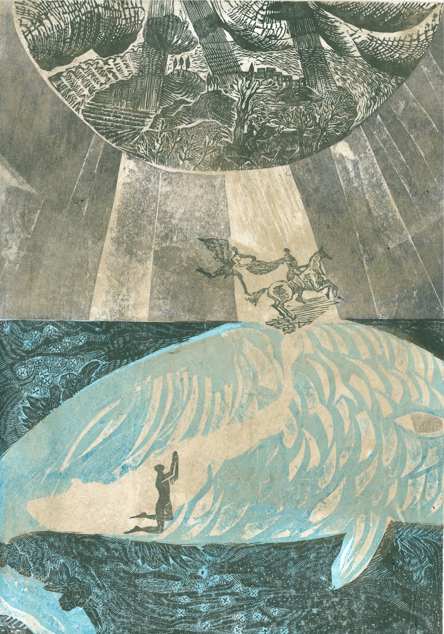 Talisman: Inside the body of the beast, 2015 (vinylgravering og kollagraf) av Mary Kuper