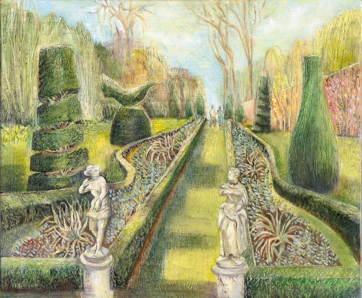 Den lange hagen, Cliveden, statuer, 2002 av Mary Kuper