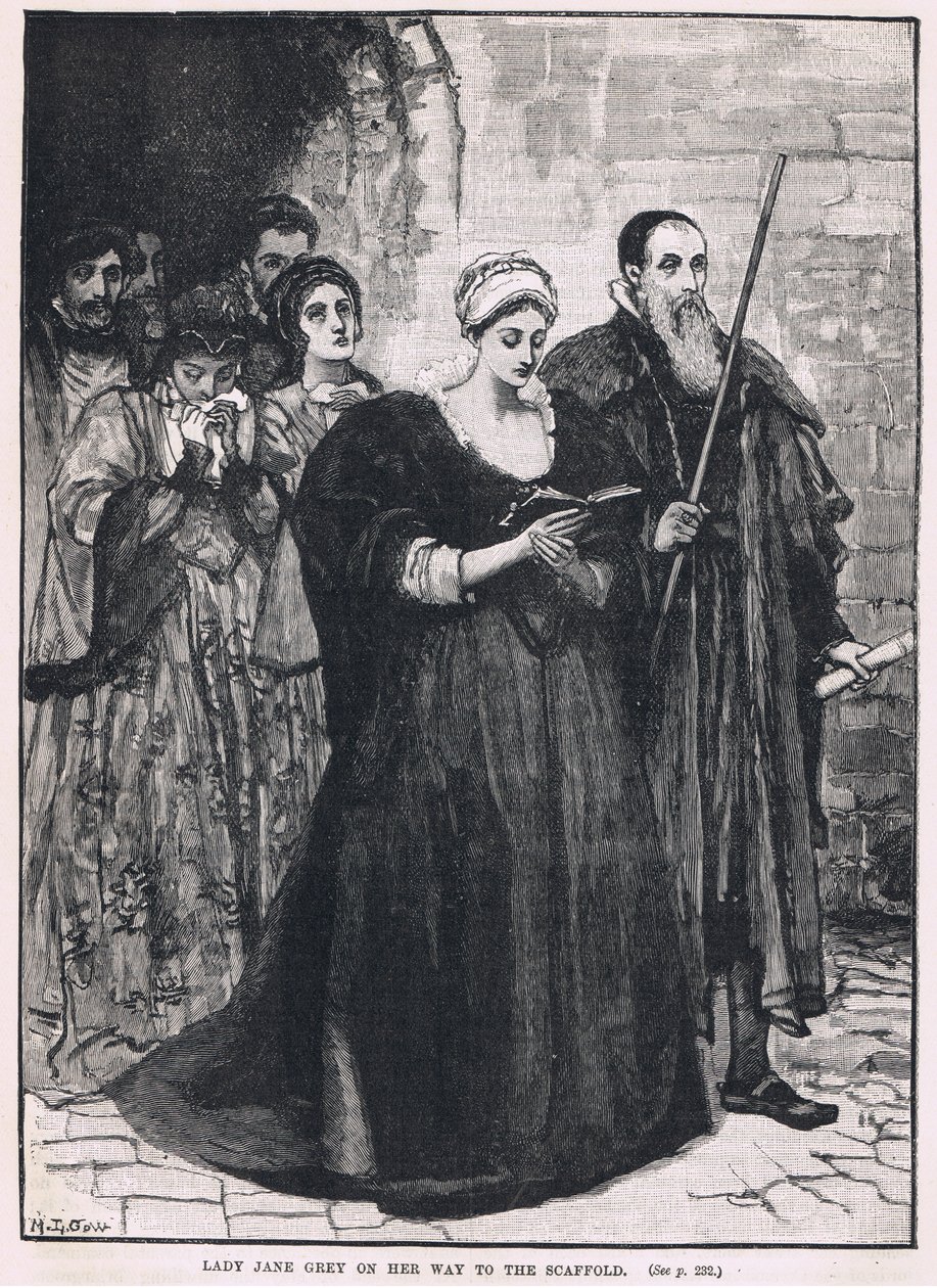 Lady Jane Gray på vei til stillaset 1554 av Mary L. Gow