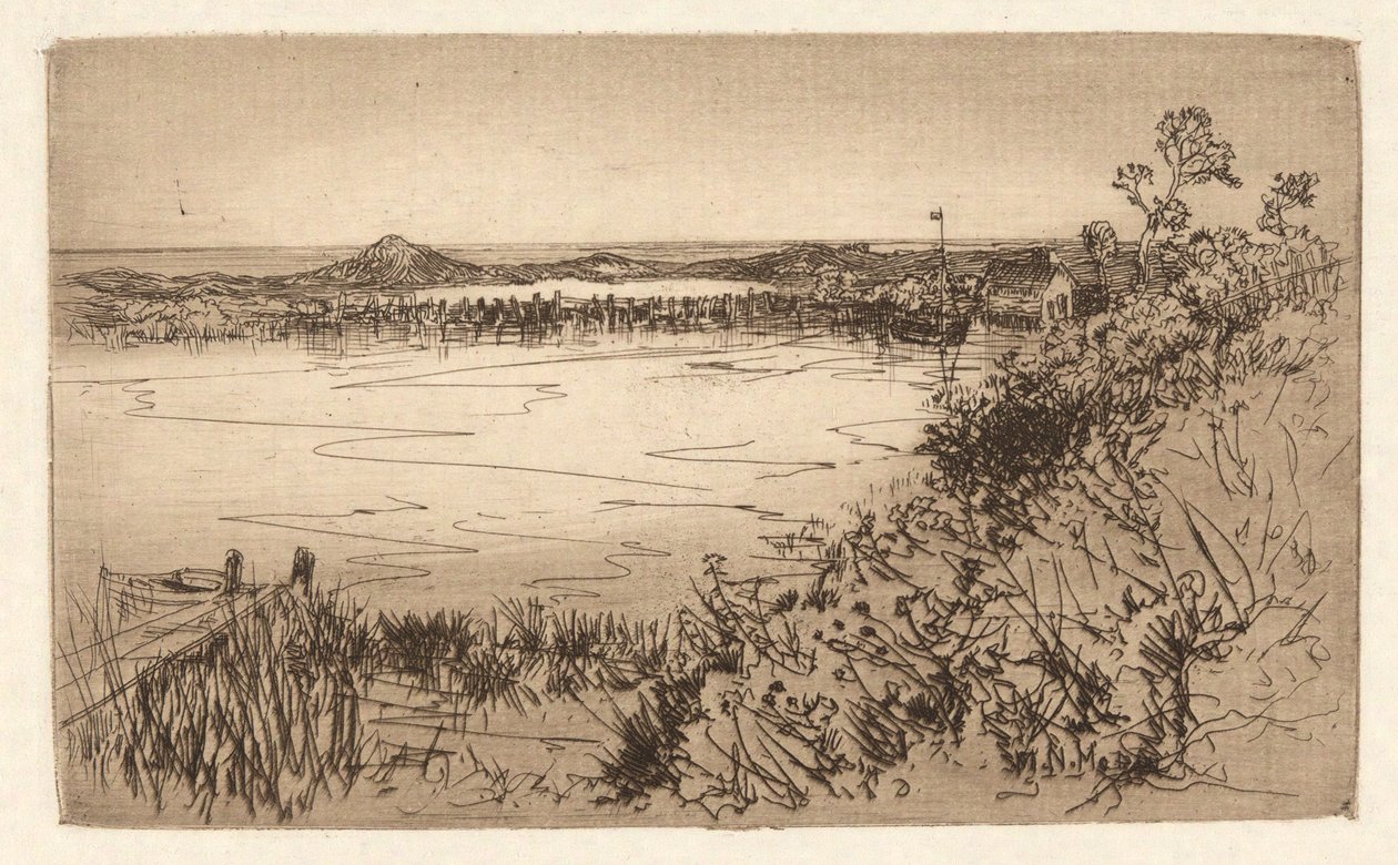 Stille havn/tidevannsdam av Mary Nimmo Moran