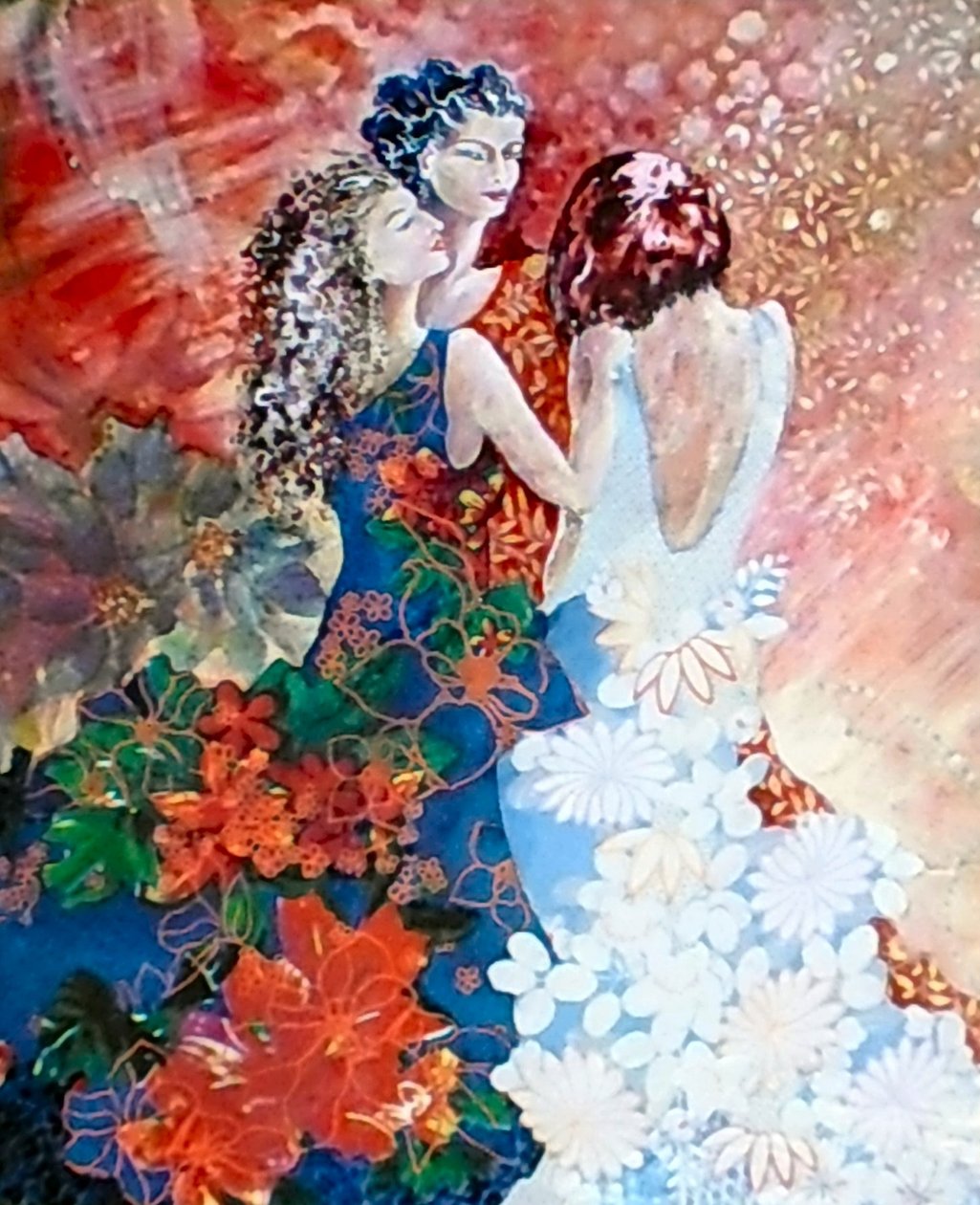 Damer i blomsterkjoler av Mary Smith
