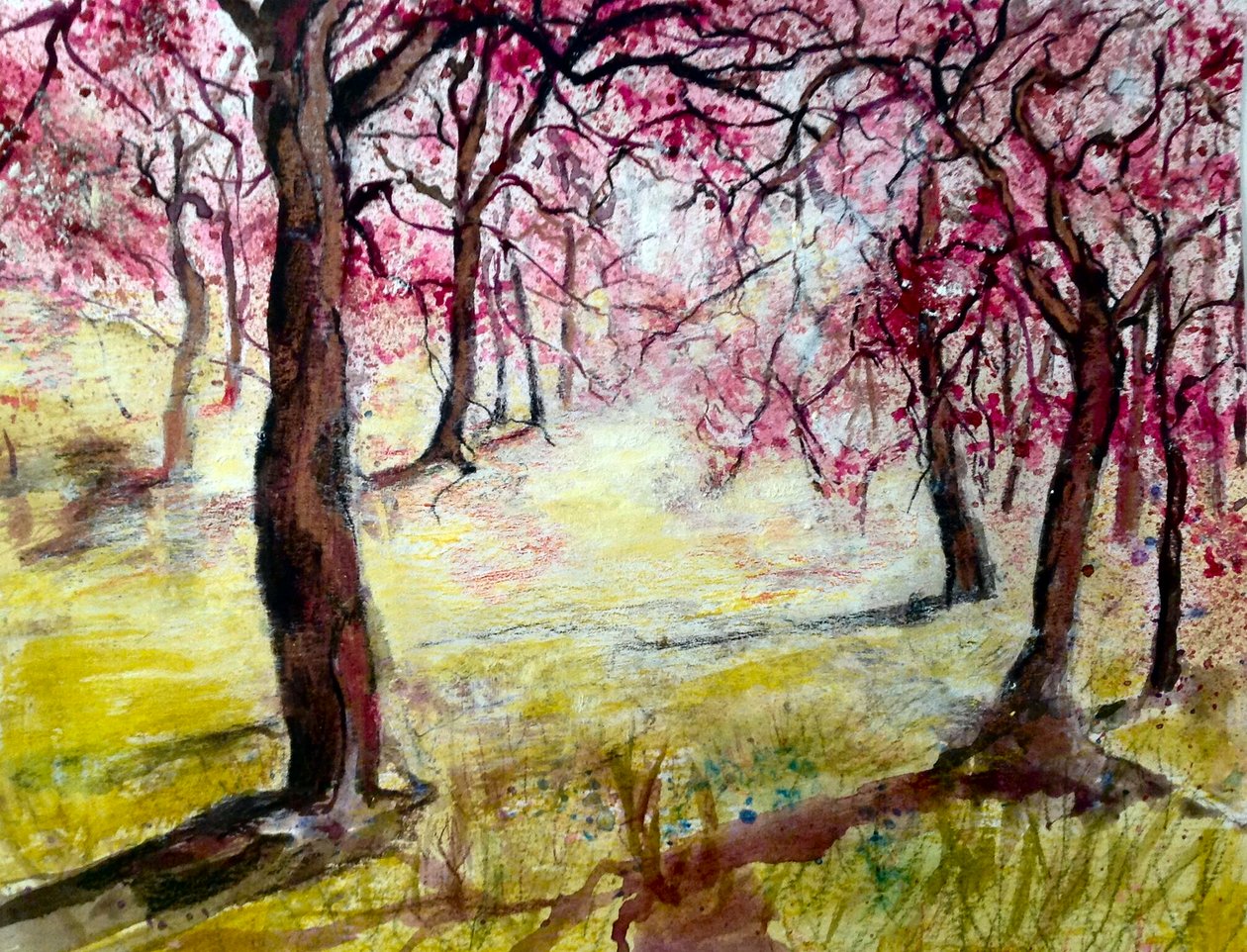 magenta blomstrer av Mary Smith