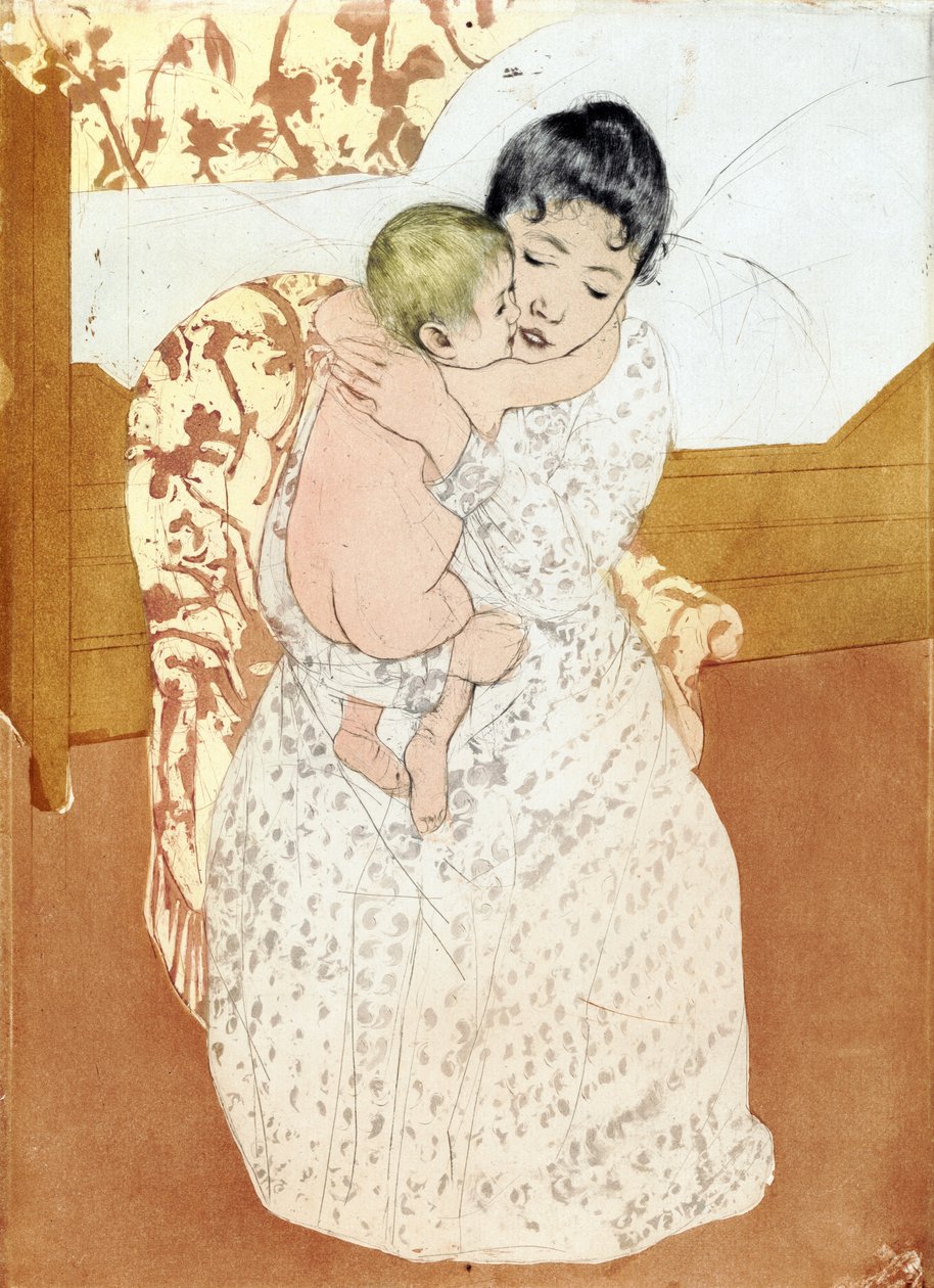 Mors kjærtegn 1891; av Mary Cassatt av Mary Stevenson Cassatt