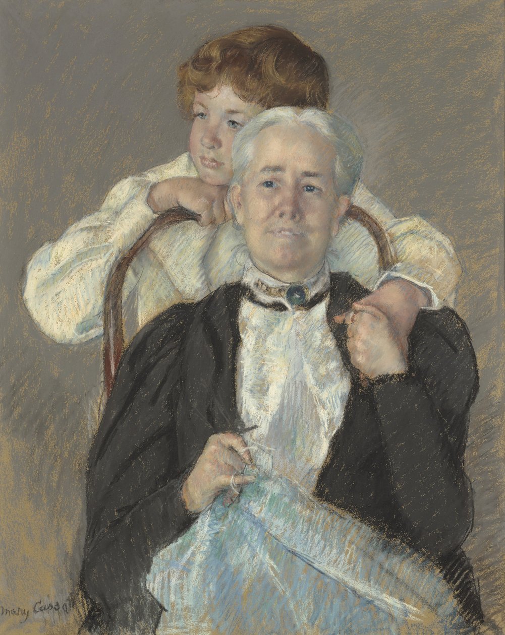 Portrett av Mrs. Cyrus J. Lawrence med barnebarn R. Lawrence Oakley, ca. 1897 av Mary Cassatt